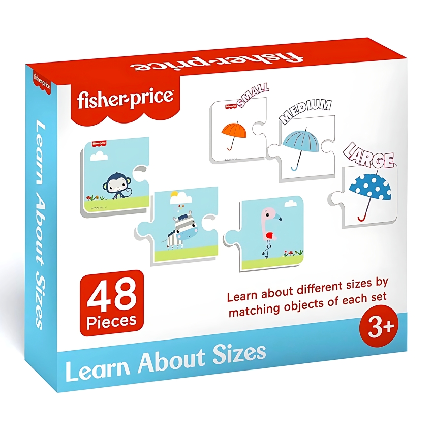 Fisher-Price Learn About Sizes 48-Piece Learning Puzzle Set – Kids' Educational Toy for Ages 3+ – Teaches Comparison & Graduated Sizing – Multicolor Jigsaw Set