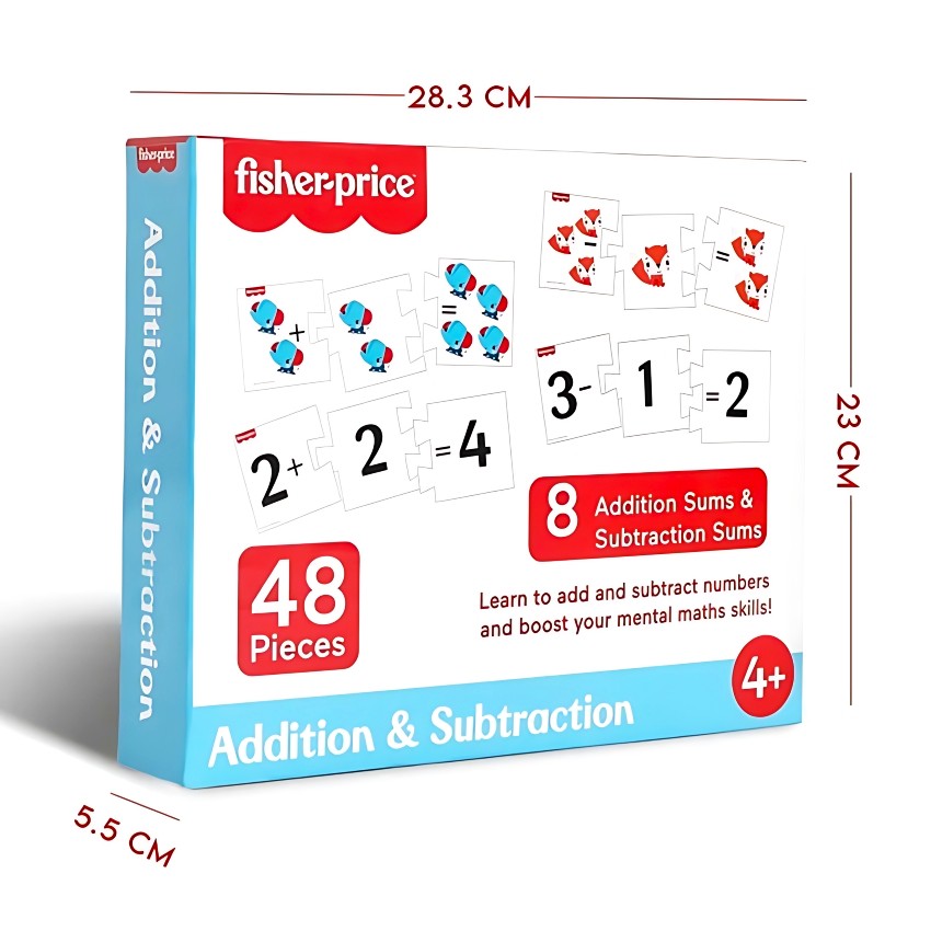 Fisher-Price Addition & Subtraction 48-Piece Learning Puzzle Set – Kids' Educational Math Game for Ages 4+ – Boosts Mental Math & Critical Thinking – Multicolor