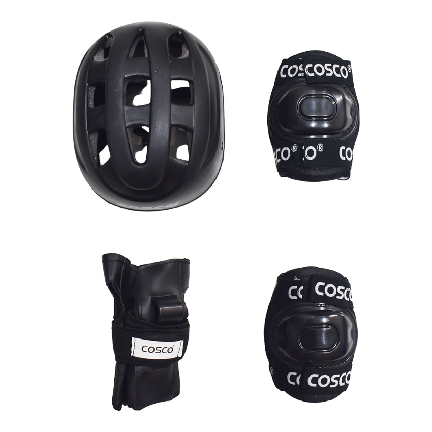 Cosco Defender Beginner Skating Protective Kit – 4-in-1 Safety Set with Helmet, Knee, Elbow & Palm Guards – High-Impact EVA Padding – Adjustable Size for Kids & Juniors