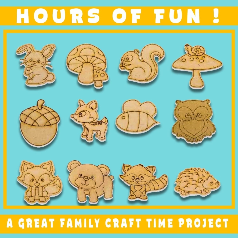 Ekta Make & Paint 3D Wooden Magnets DIY Craft Kit – Complete Arts & Crafts Set for Kids – Includes Wooden Shapes, Paints & Magnets – Creative STEM Activity for Boys & Girls Ages 5+
