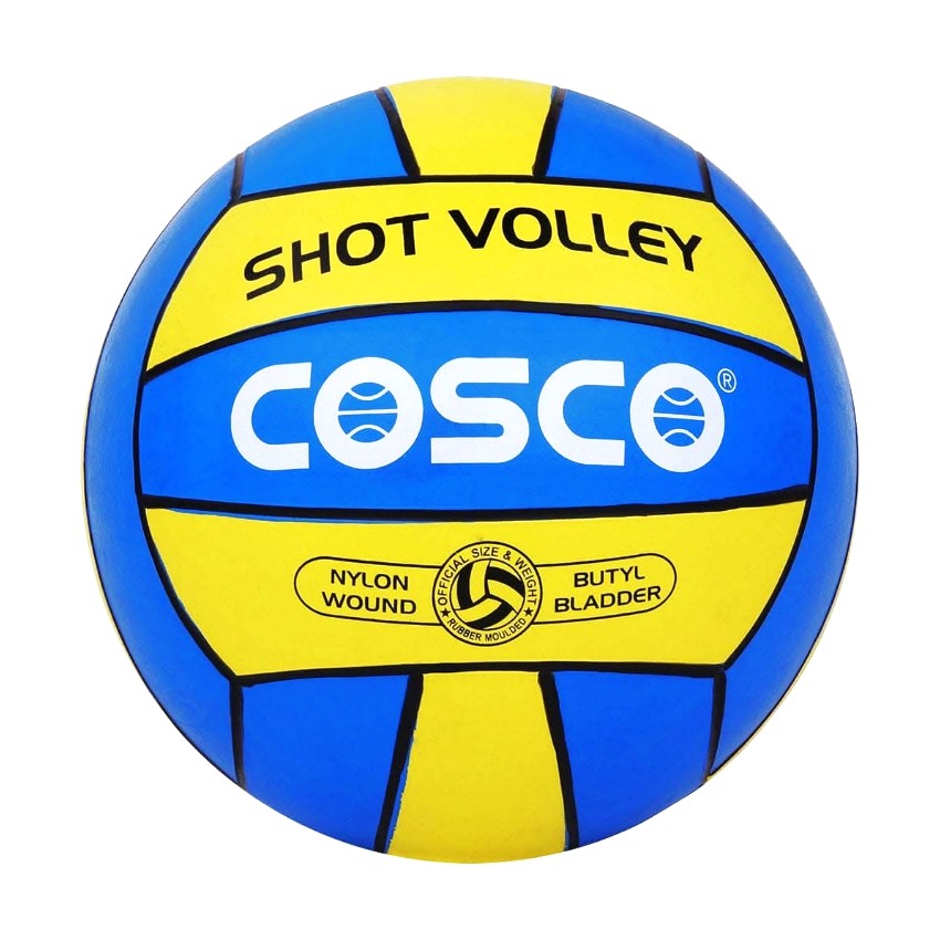 Cosco Shot Volleyball – India’s Most Selling Moulded Volleyball – Durable 18-Panel Rubber Design – High Shape Retention & Stability – All-Surface Recreational Match Ball (Size 4)