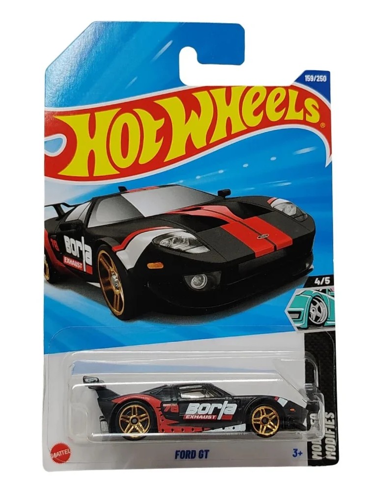 Hot Wheels Ford GT – Black & Red Borla Exhaust, Modified Series 2025
