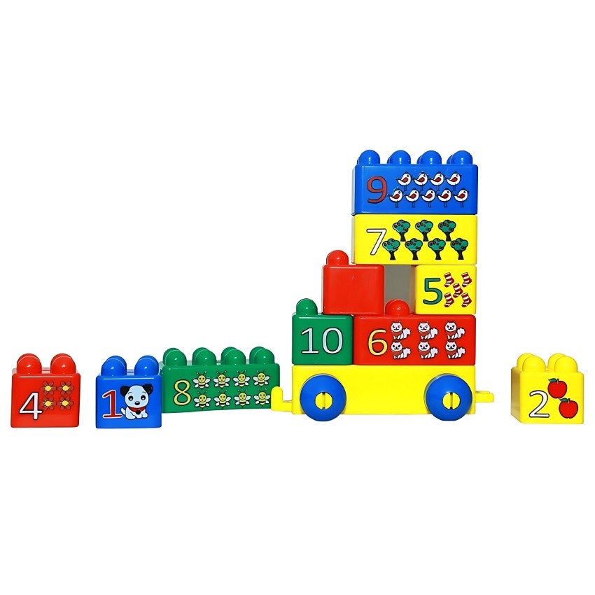 Peacock Bebe Learning Numbers Set – 1-10 Number Identification & Counting Blocks – STEM Preschool Educational Toy for Toddlers – Early Math & Logic Building Set – Ages 12+ Months