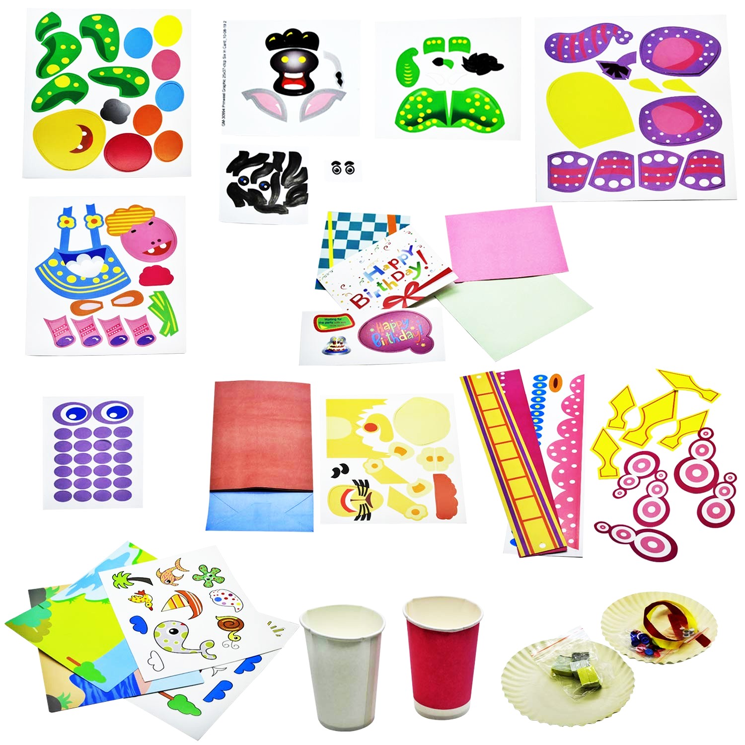 Ekta 6-in-1 DIY Craft Box for Kids – Multi-Activity Art Set Includes Paper Cup Puppets, Greeting Cards, Quilling & Wooden Stick Art – Complete Mess-Free Craft Kit for Boys & Girls Ages 5+