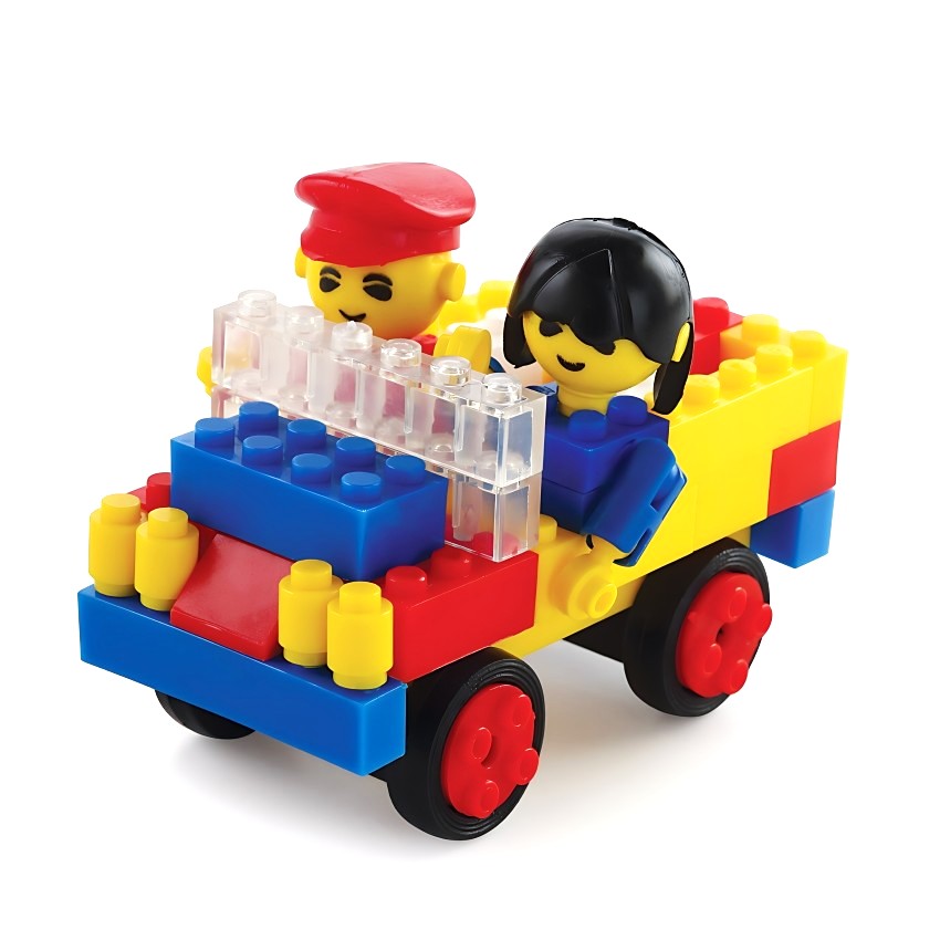 Peacock Smart Blocks Automech – 125 Piece Premium Interlocking Blocks – 3D Vehicle Building Set with People Figures – STEM Educational Toy for Kids – Ages 4+ Years