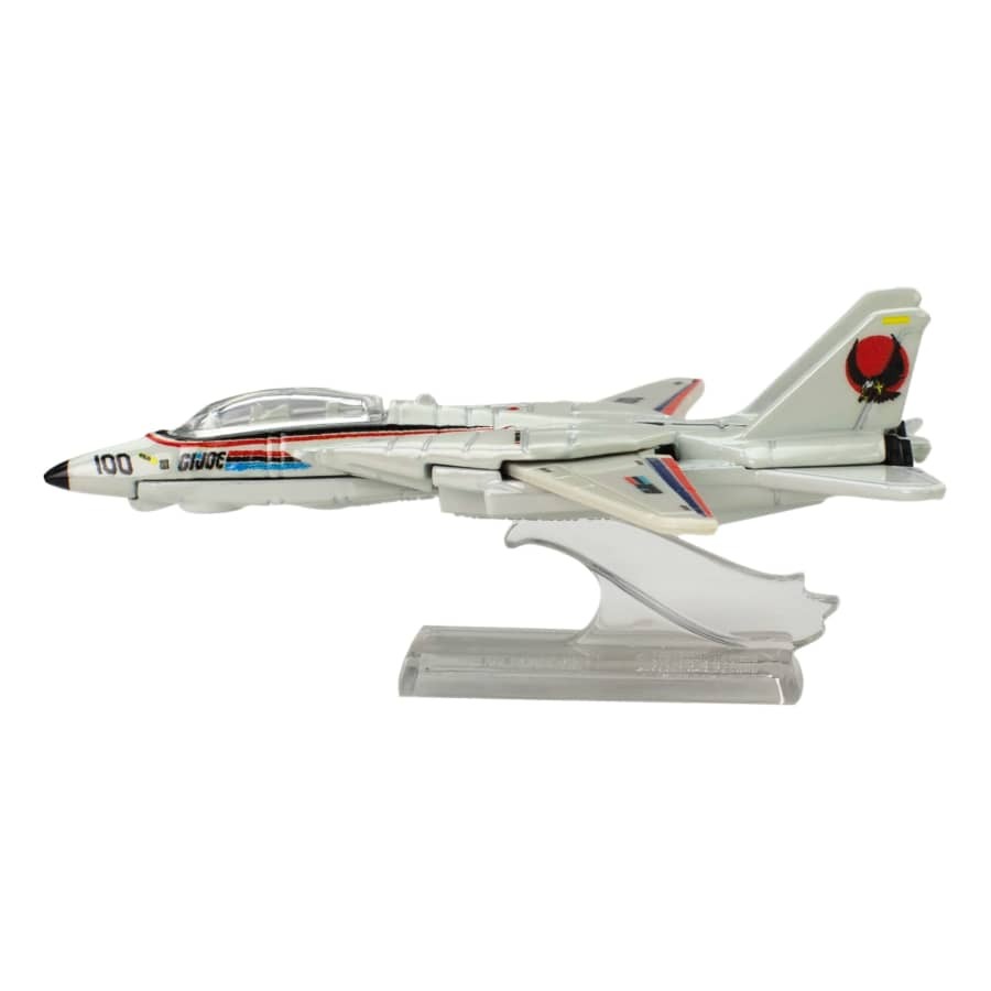 Hot Wheels Premium Pop Culture G.I. Joe Combat Jet Skystriker – 1:64 Scale Die-Cast F-14 Tomcat – Metal/Metal Body with Real Riders Rubber Tires – Adult Collector Edition