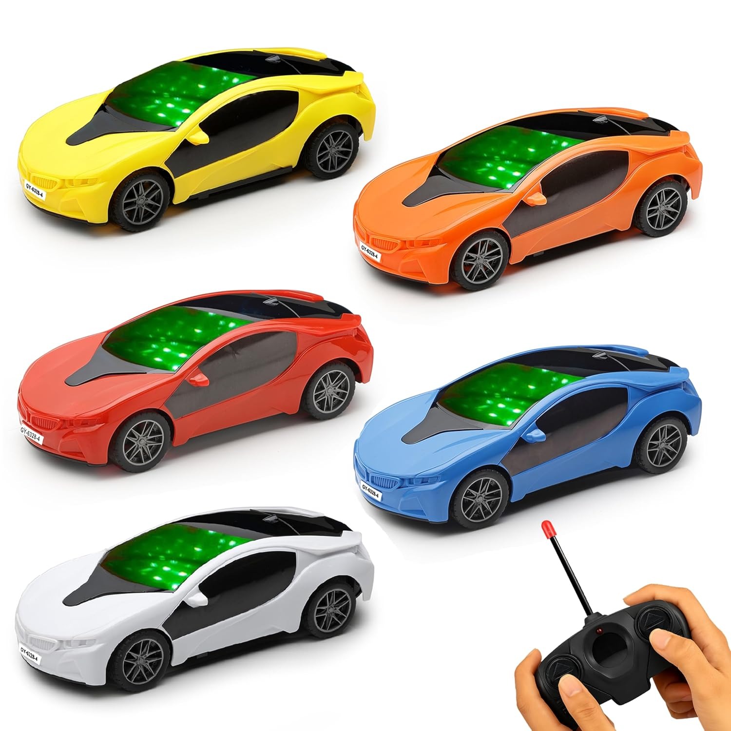 Zuurvi® 3D Famous 1:22 Rechargeable Racing Car Toy - High-Speed Radio Remote Control Sports Car for Kids - (Assorted Color) - Pack of 1