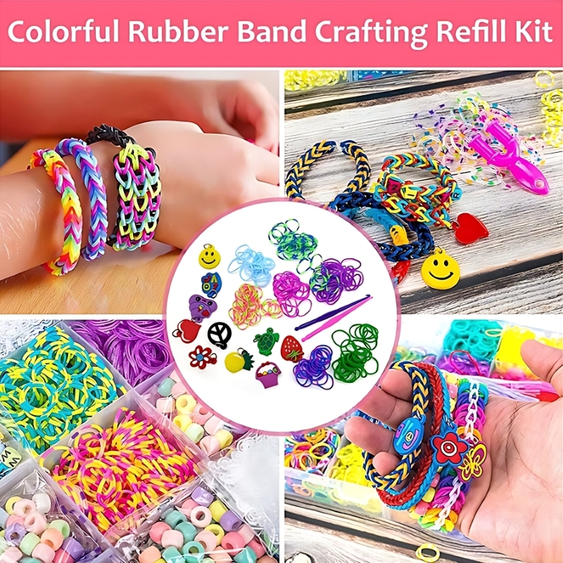 Ekta 3-in-1 Party Pack – Complete DIY Kit for Nails, Loom Crafts & Glitter Tattoos – Includes 3 Creative Activities in 1 Box – Educational Gift for Girls Ages 5+