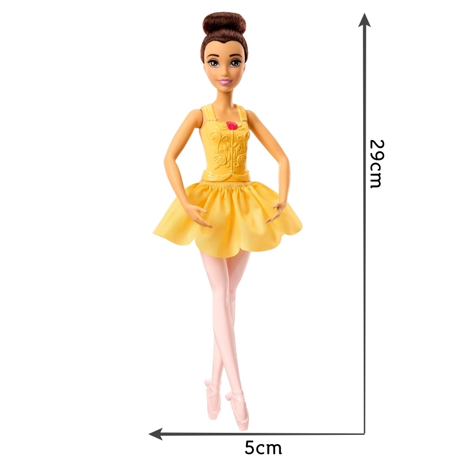 Disney Princess Belle Posable Ballerina Doll - 11.5" Fashion Doll with Ballet Outfit - Beauty and the Beast Toy Gift for Girls - Sparkle & Twirl Series