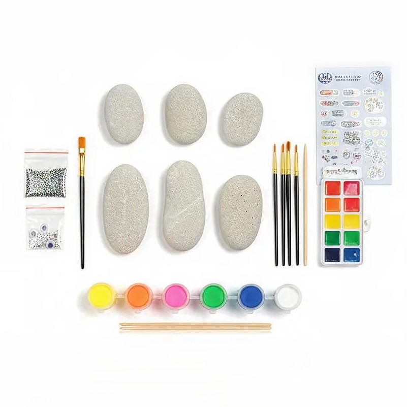 Ekta Glow in the Dark Rock Painting Kit for Kids – Complete DIY Arts & Crafts Set – Includes 10 River Rocks, Neon Paints & Brushes – Creative STEM Gift for Boys & Girls Ages 6+