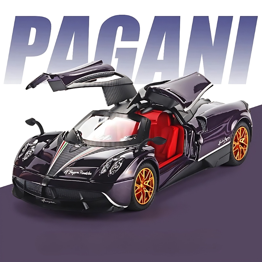 BigFun Toys Pagani Huayra 1:24 Diecast – Metal Alloy Supercar Model with Opening Parts – High-Detail 1/24 Scale Collectible Toy Car – New in Box