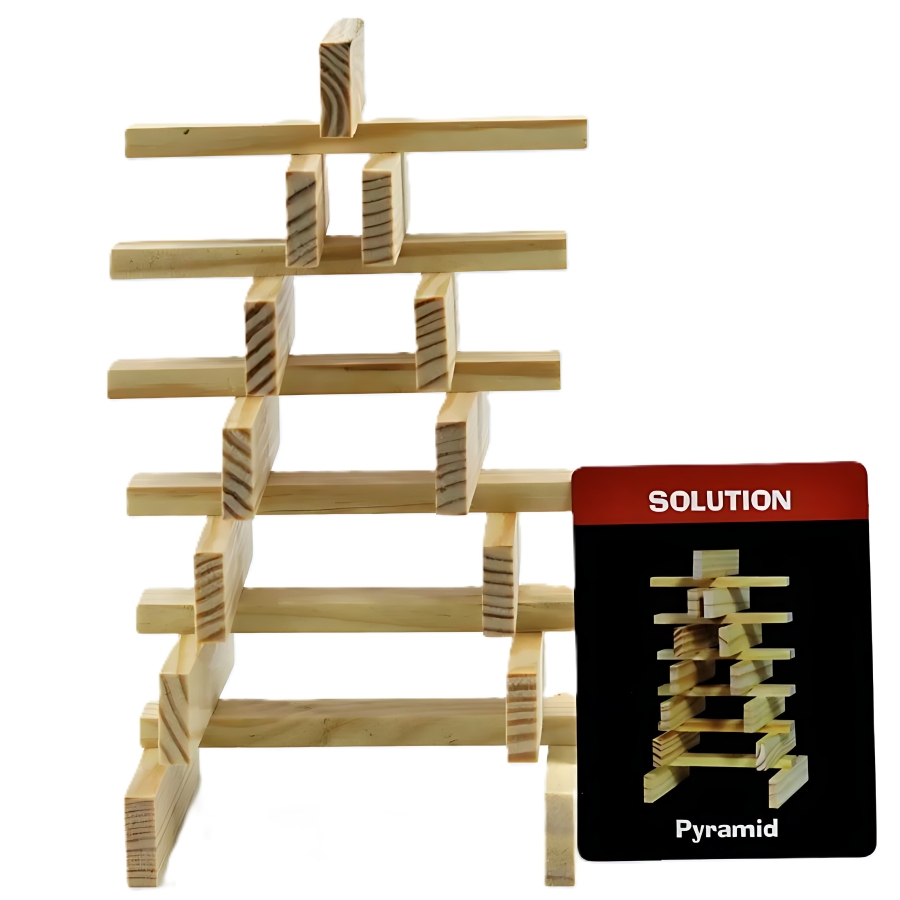 Ekta Brain Builder Wooden Building Planks Set-2 – 50 Pcs Advanced STEM Construction Toy – 20 Precision Wood Planks & 30 3D Puzzles – Montessori Educational Gift for Critical Thinking – Ages 7 to 10 Years