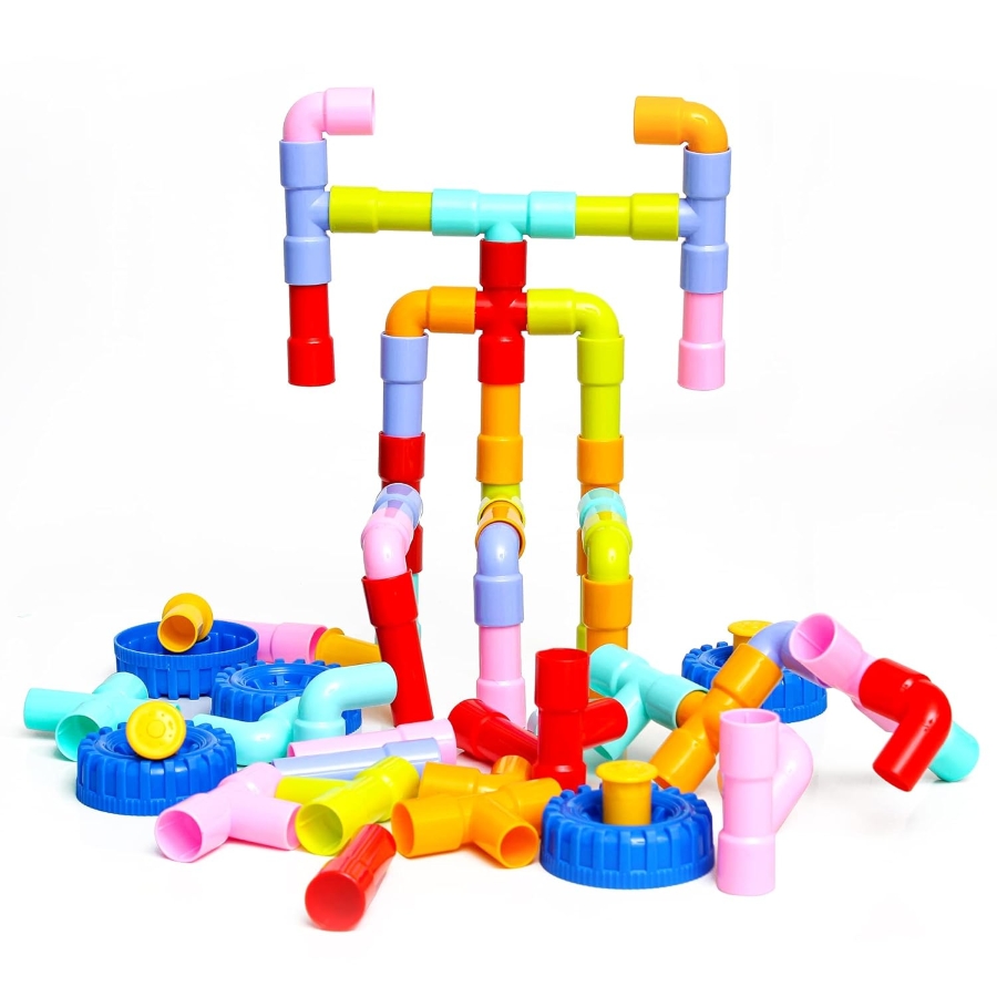 Ekta Smart Builders Set-3 – 75 Piece Pipe-Type Building Blocks – Educational STEM Construction Toy – Interlocking Tubular Blocks for Creative Engineering – Ages 3+ Years
