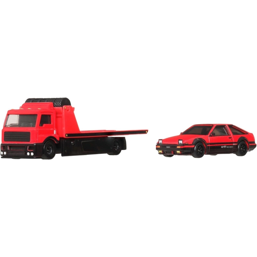 Hot Wheels Toyota AE86 Trueno & Fleet Street Team Transport – Premium 1:64 Scale Metal Die-Cast Set – Realistic JDM Racing Car & Truck Combo – Best Gift for Hot Wheels Collectors