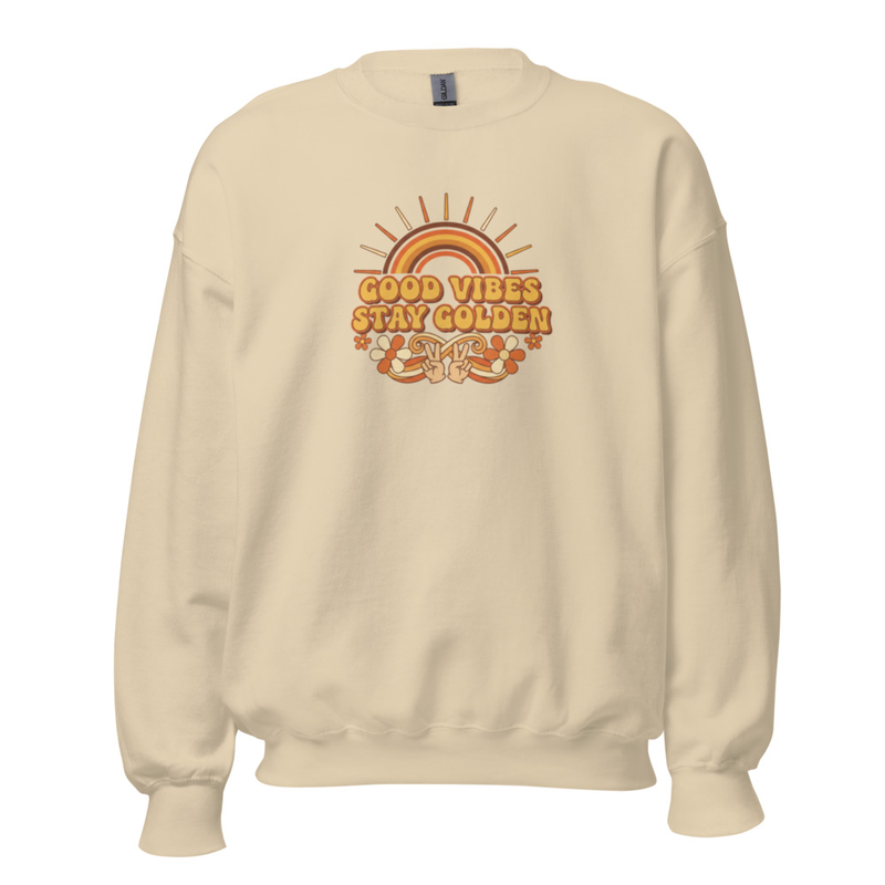 Retro Good Vibes Stay Golden Sweatshirt