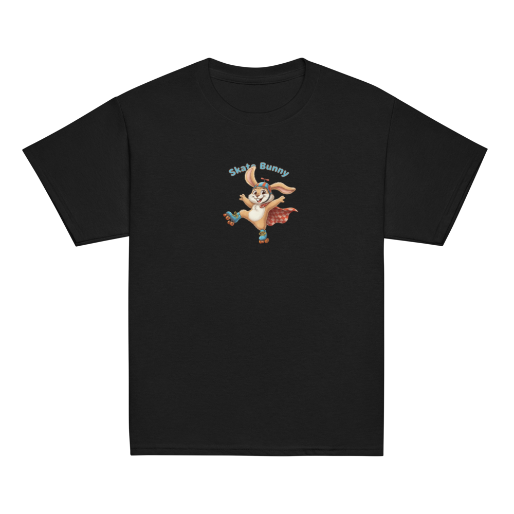 Schwarzes T-Shirt mit Cartoon-Aufdruck