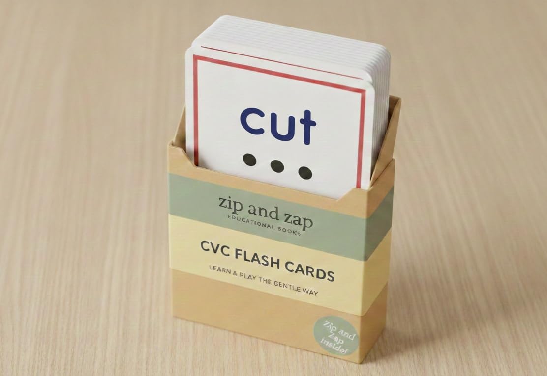 CVC Flash Cards – Short Vowel "u" Phonics Cards for Early Readers, Preschool & Kindergarten.