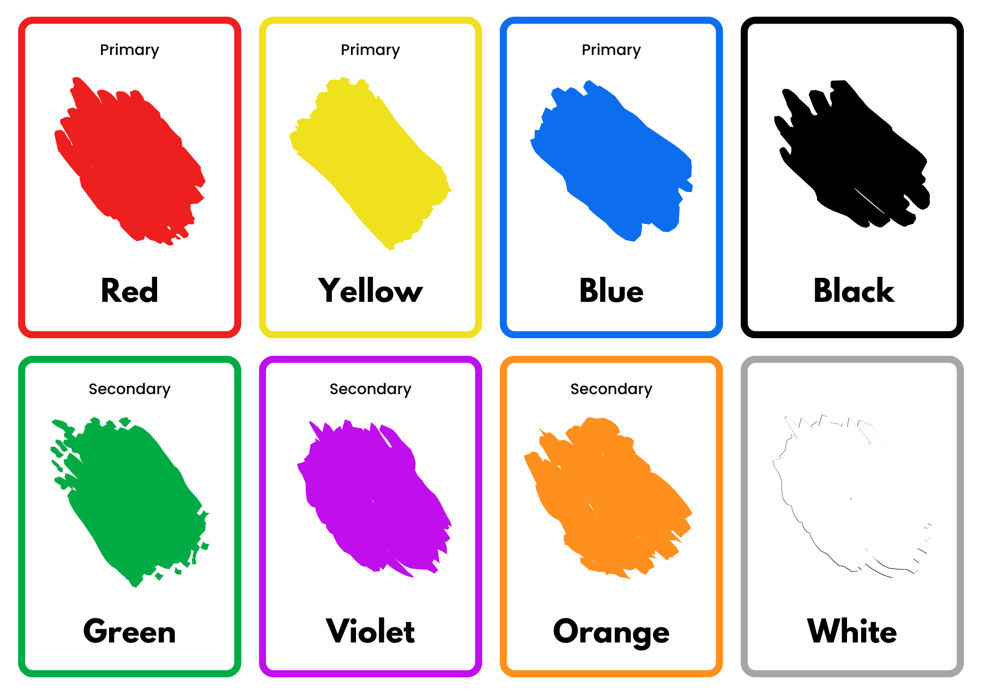 Color Paint Card Set