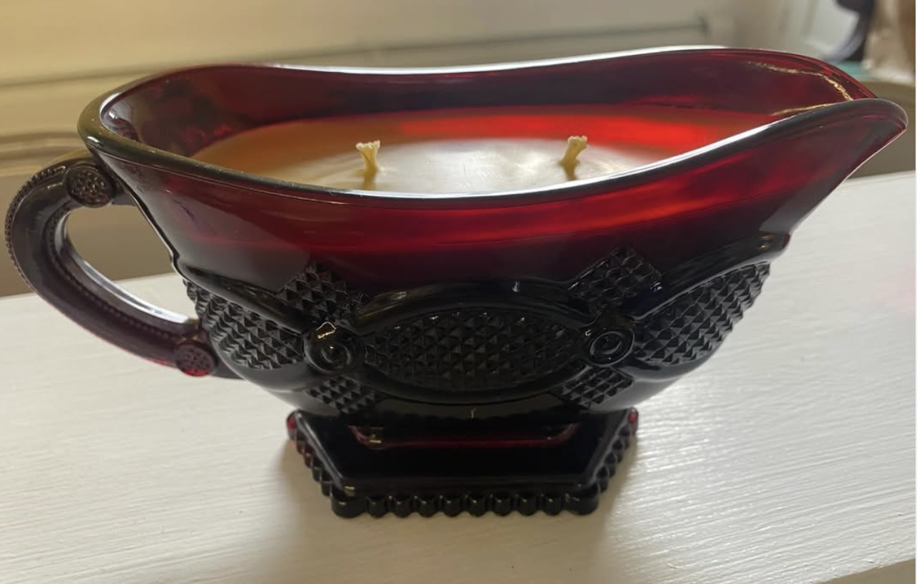 Burgundy Antique Beeswax Candle