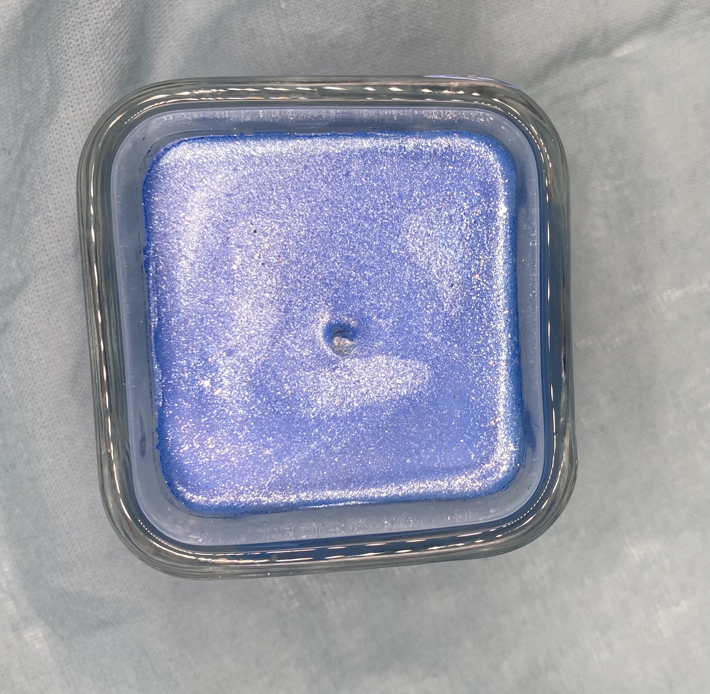 Blue Square Glass Candle