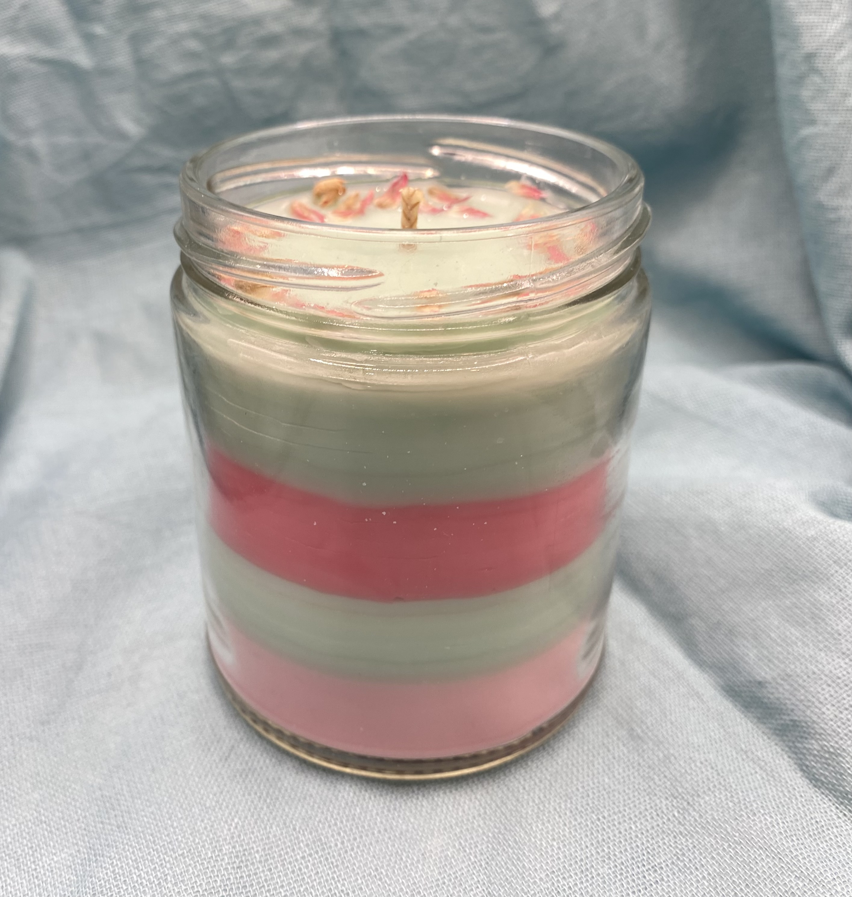 Recycled Salsa Jar Spring Candle