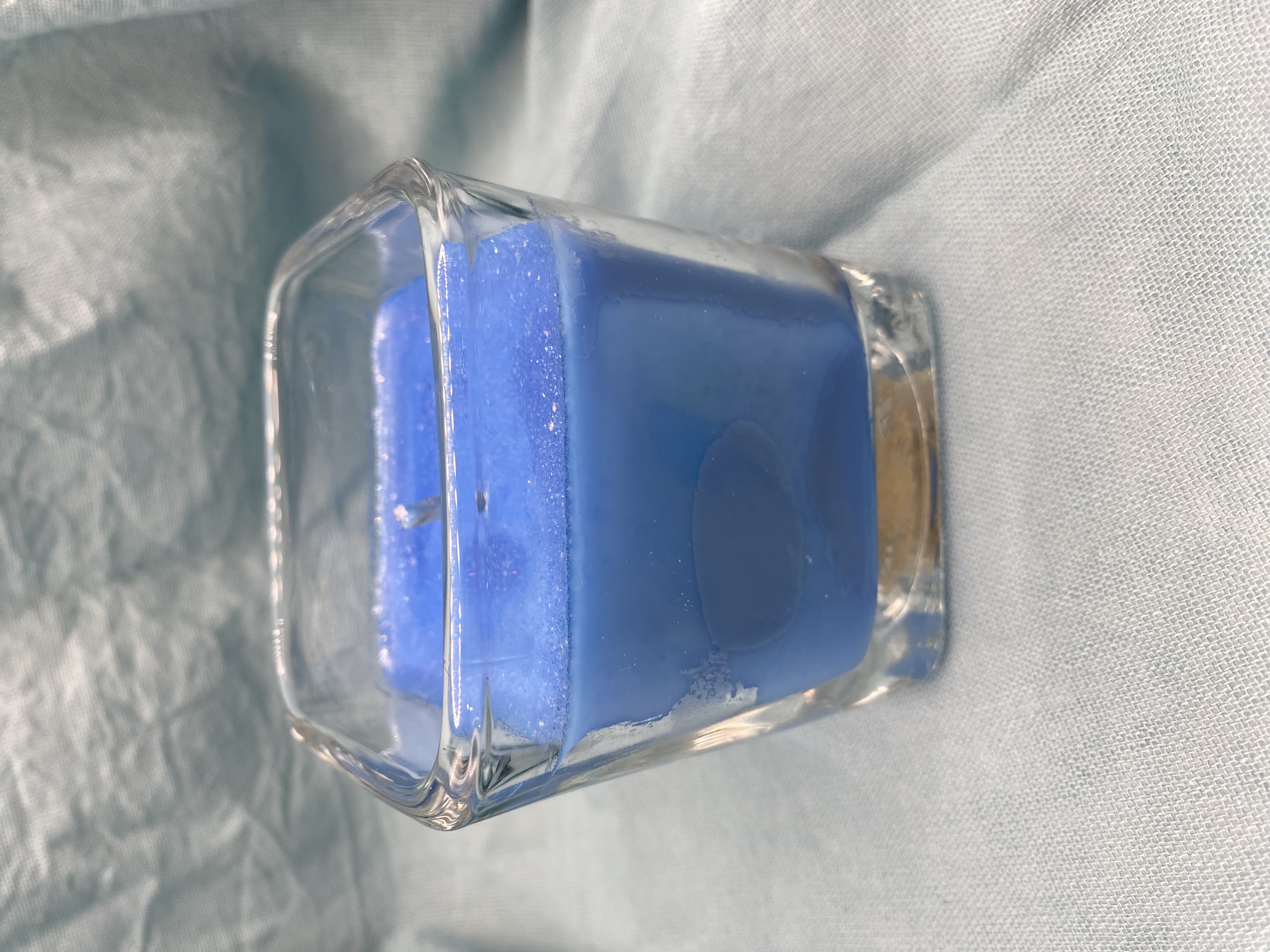 Blue Square Glass Candle