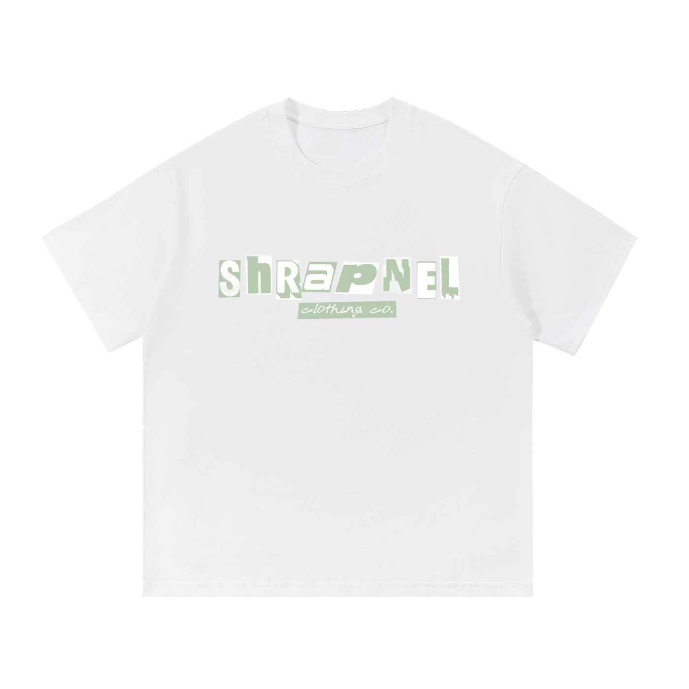 Aloe Green Shrapnel Essential Cotton T-Shirt