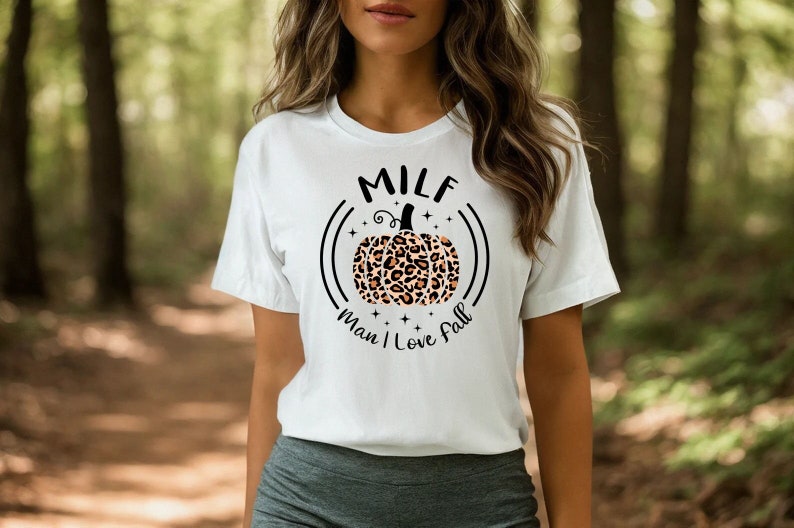 Milf I Love Fall Leopard Pumpkin Shirt, Cheetah Pumpkin Shirt,Thanksgiving Shirt, Thankful Shirt,Fall Shirt, Hello Pumpkin,Family Matching