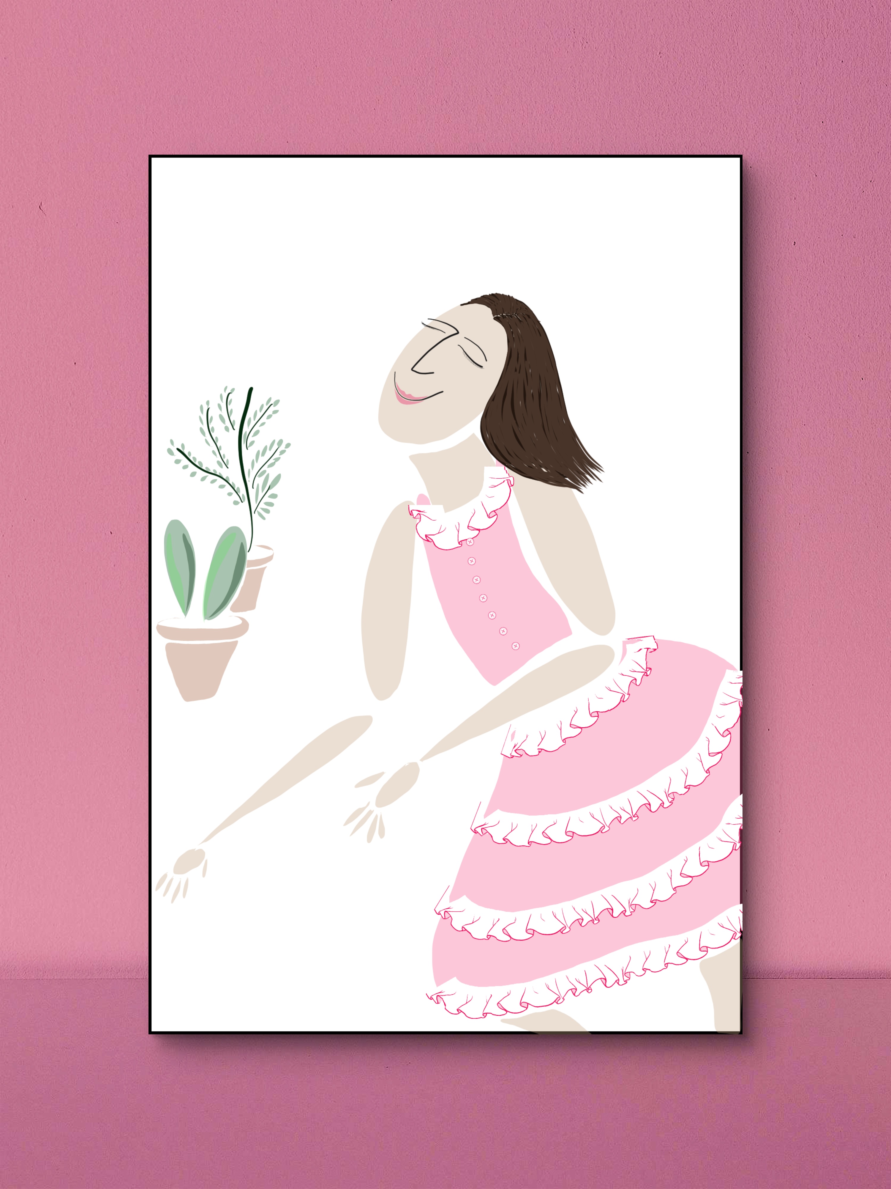 Bubbly Mood Woman Art Print
