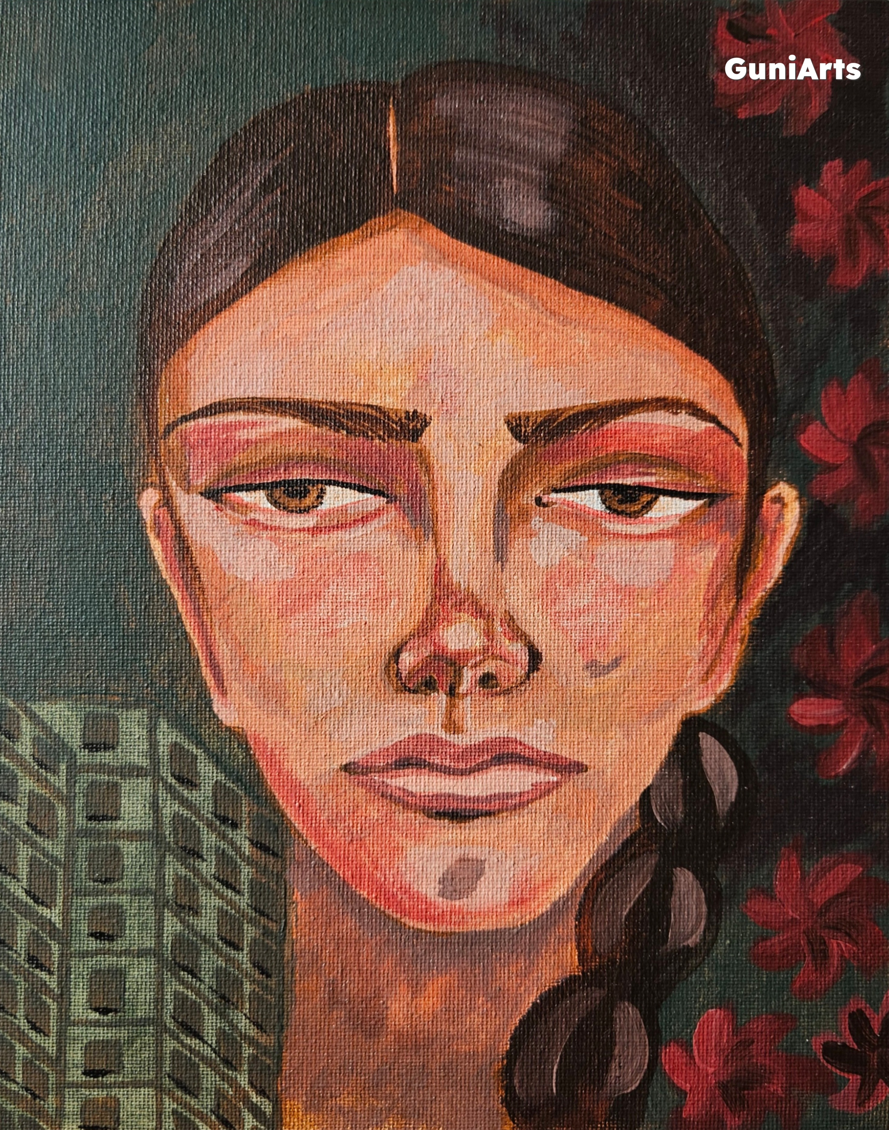 Nancy – Original Contemporary Portrait Acrylic Painting on Canvas by Phalguni (8×10 in)