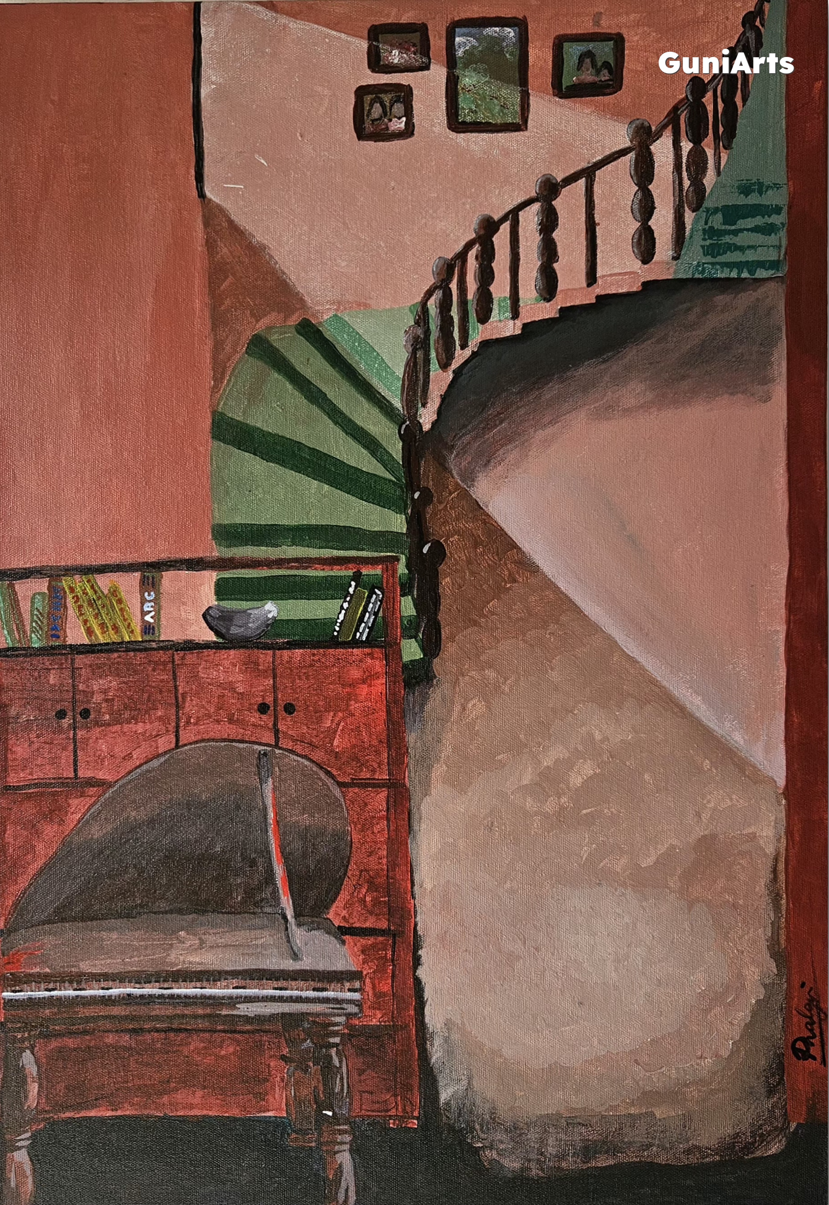 The Dream – Original Narrative Acrylic Painting on Canvas by Phalguni (18×25 in)