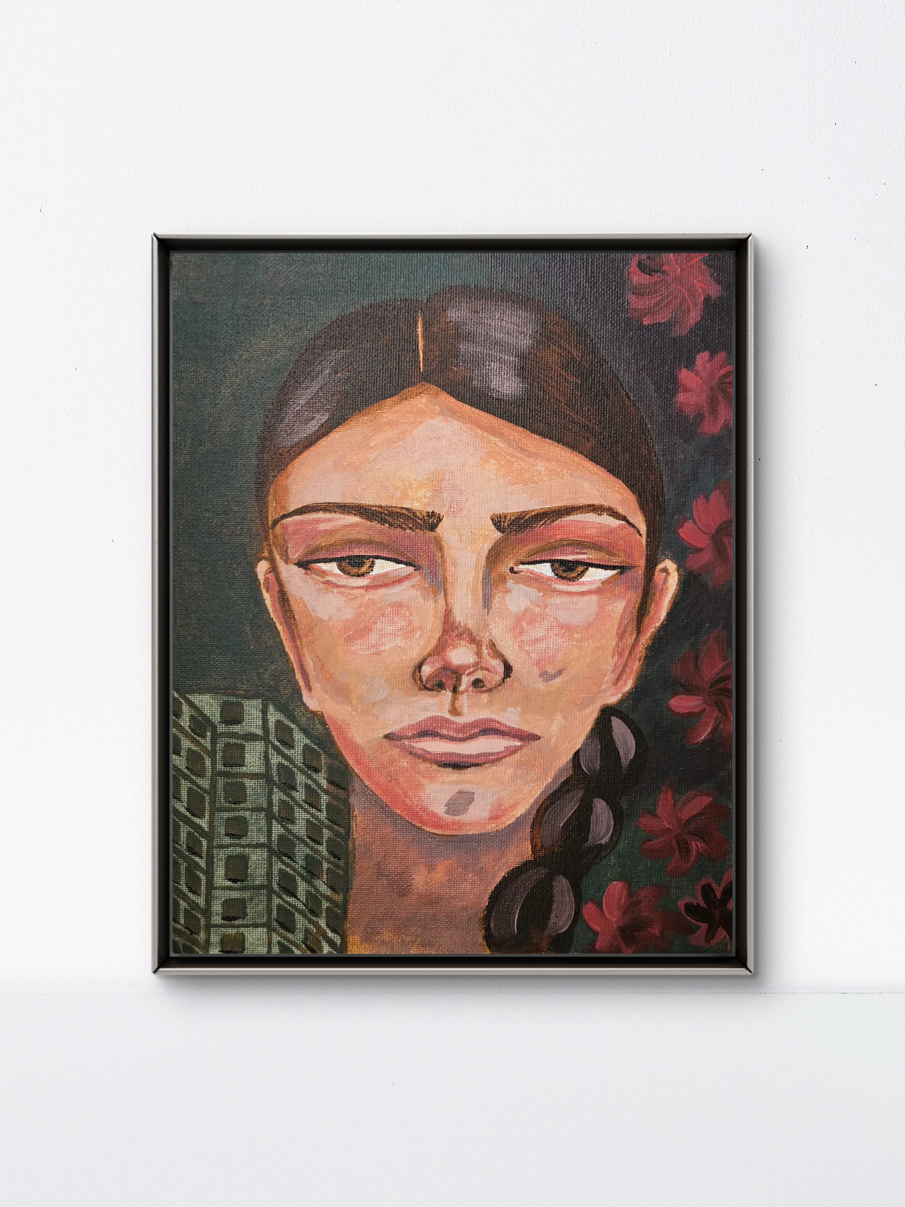 Nancy – Original Contemporary Portrait Acrylic Painting on Canvas by Phalguni (8×10 in)