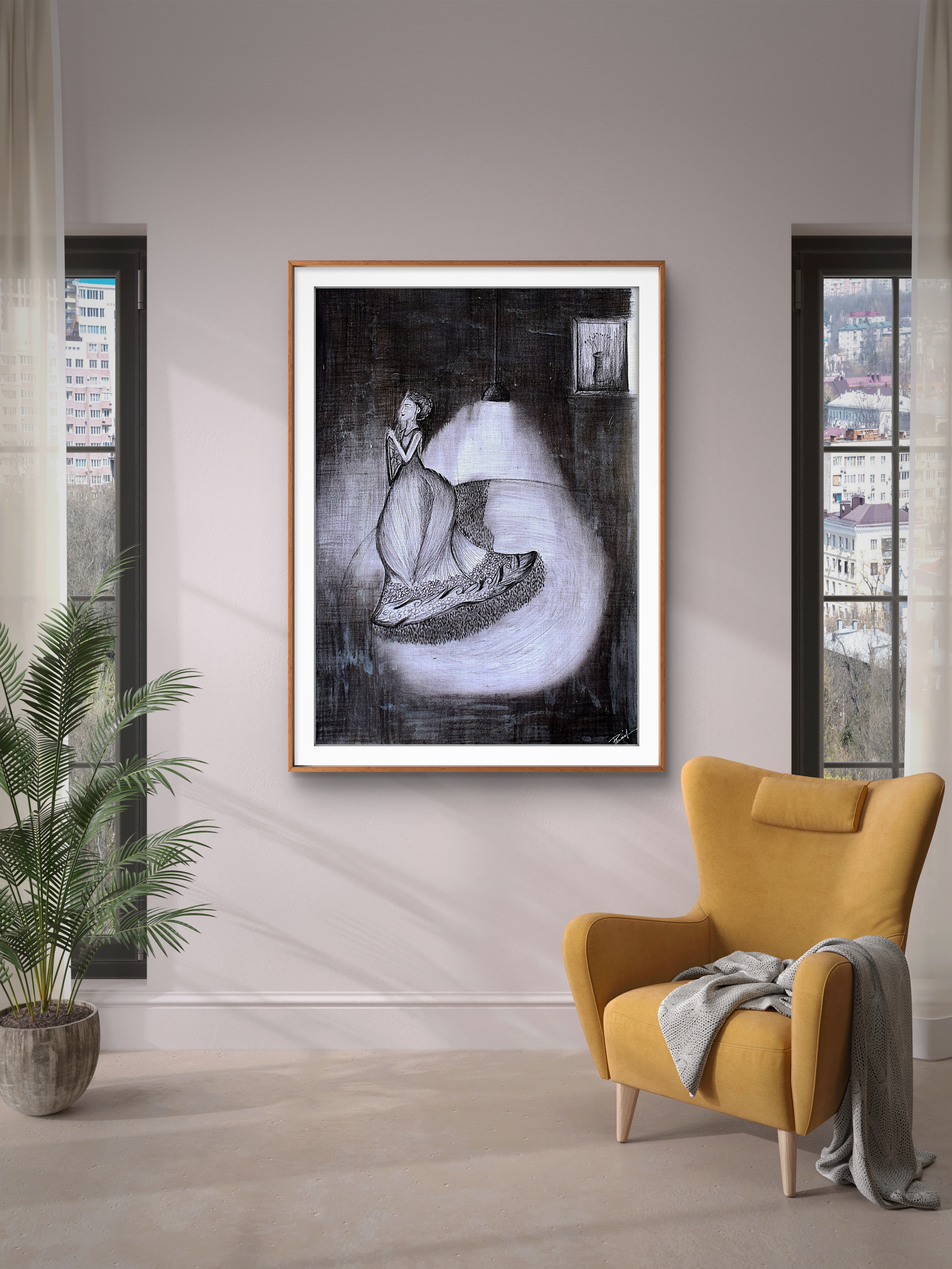 Celeste - Elegant Woman in Light Art Print