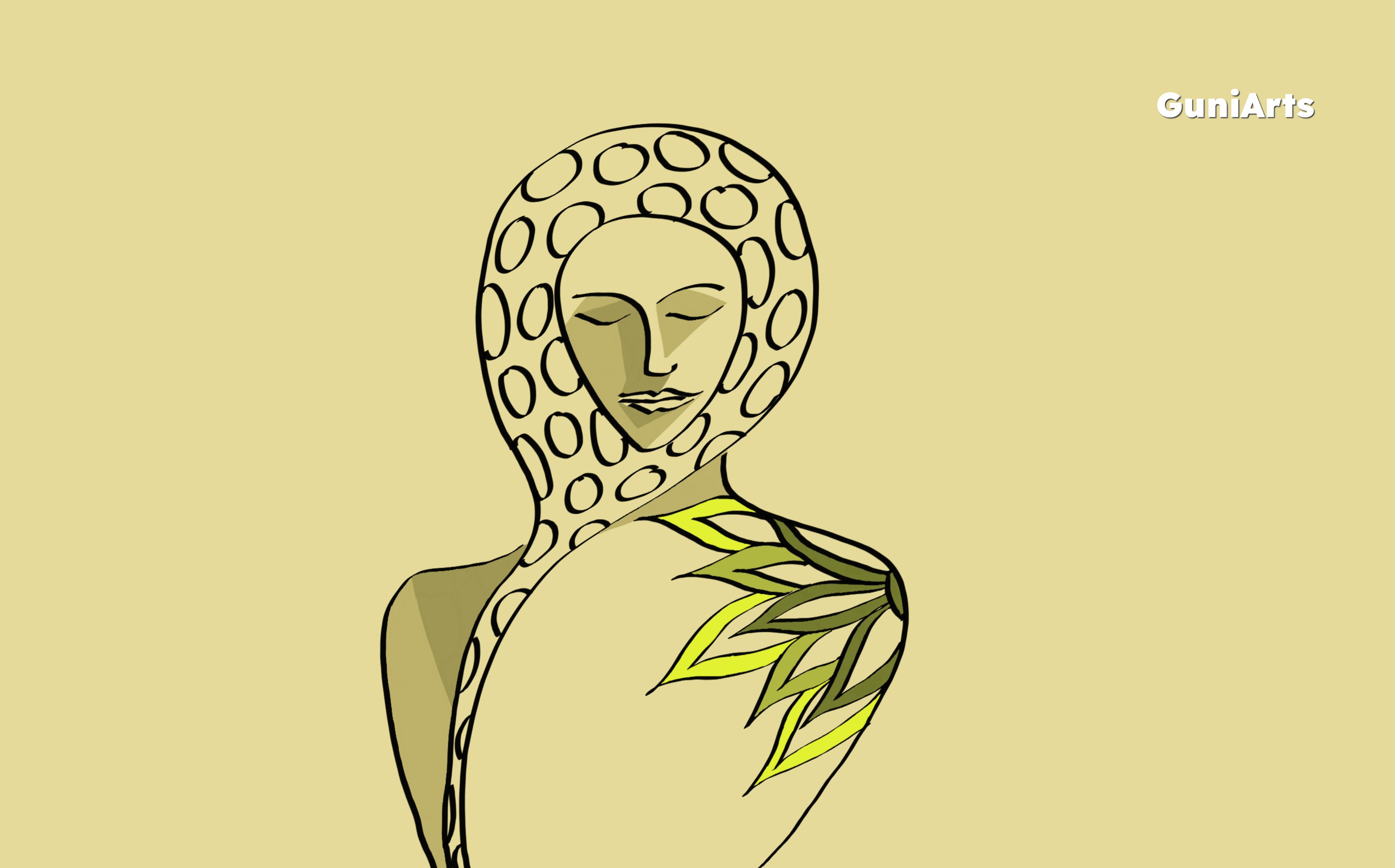 Inside – Abstract Spiritual Woman Art Print | Minimal Line Art Wall Decor by Phalguni