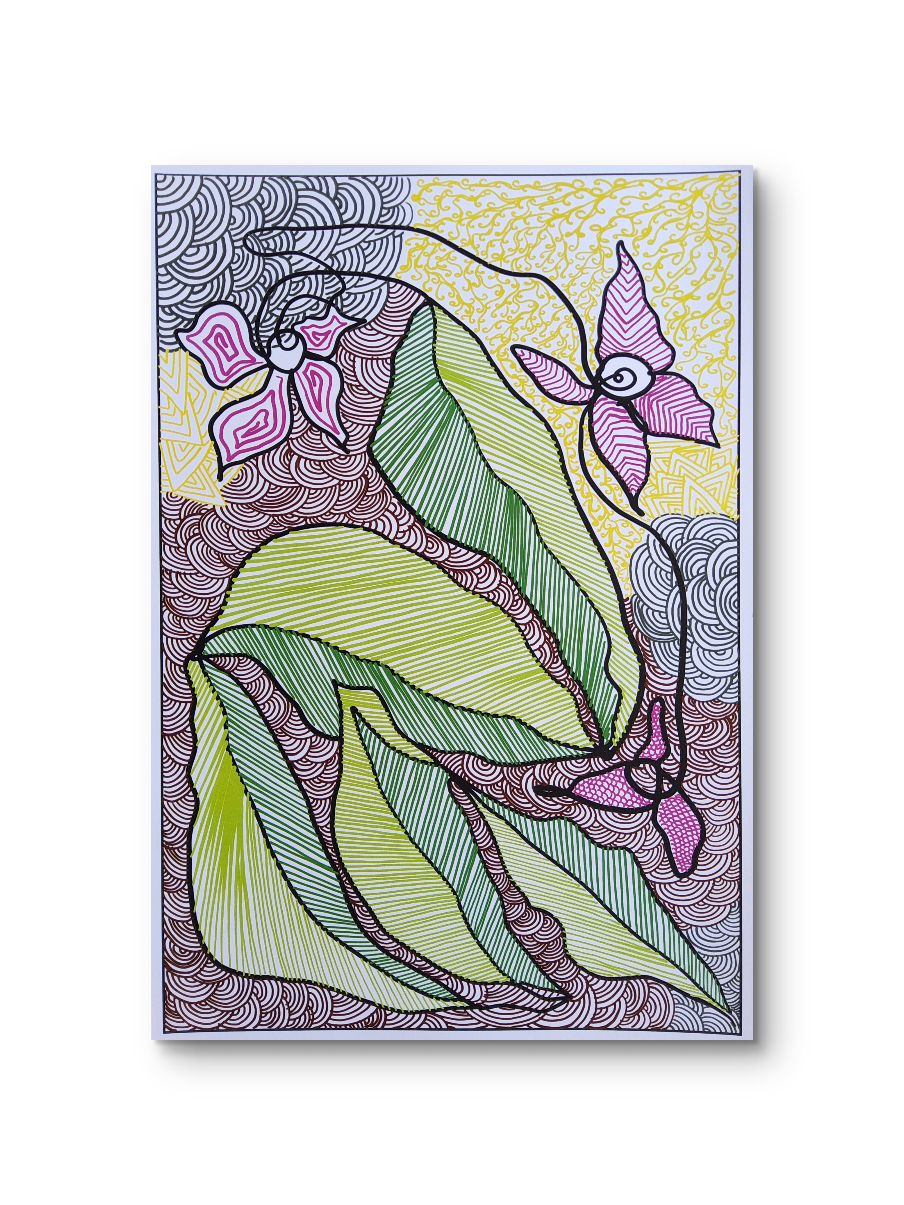 Abstract Floral Doodle Art Print