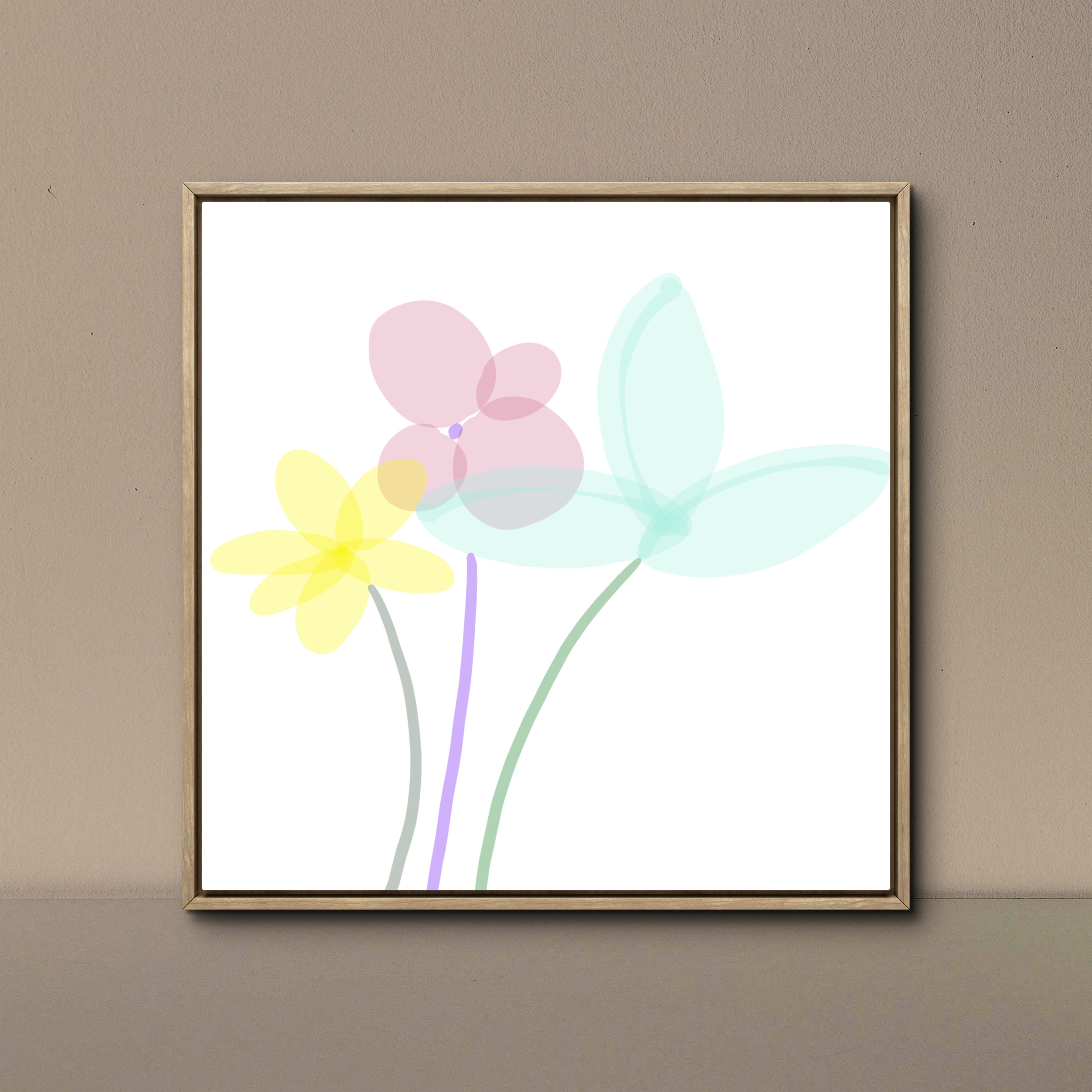 Soft Bloom – Minimal Floral Abstract Digital Wall Art | Pastel Flower Printable Decor