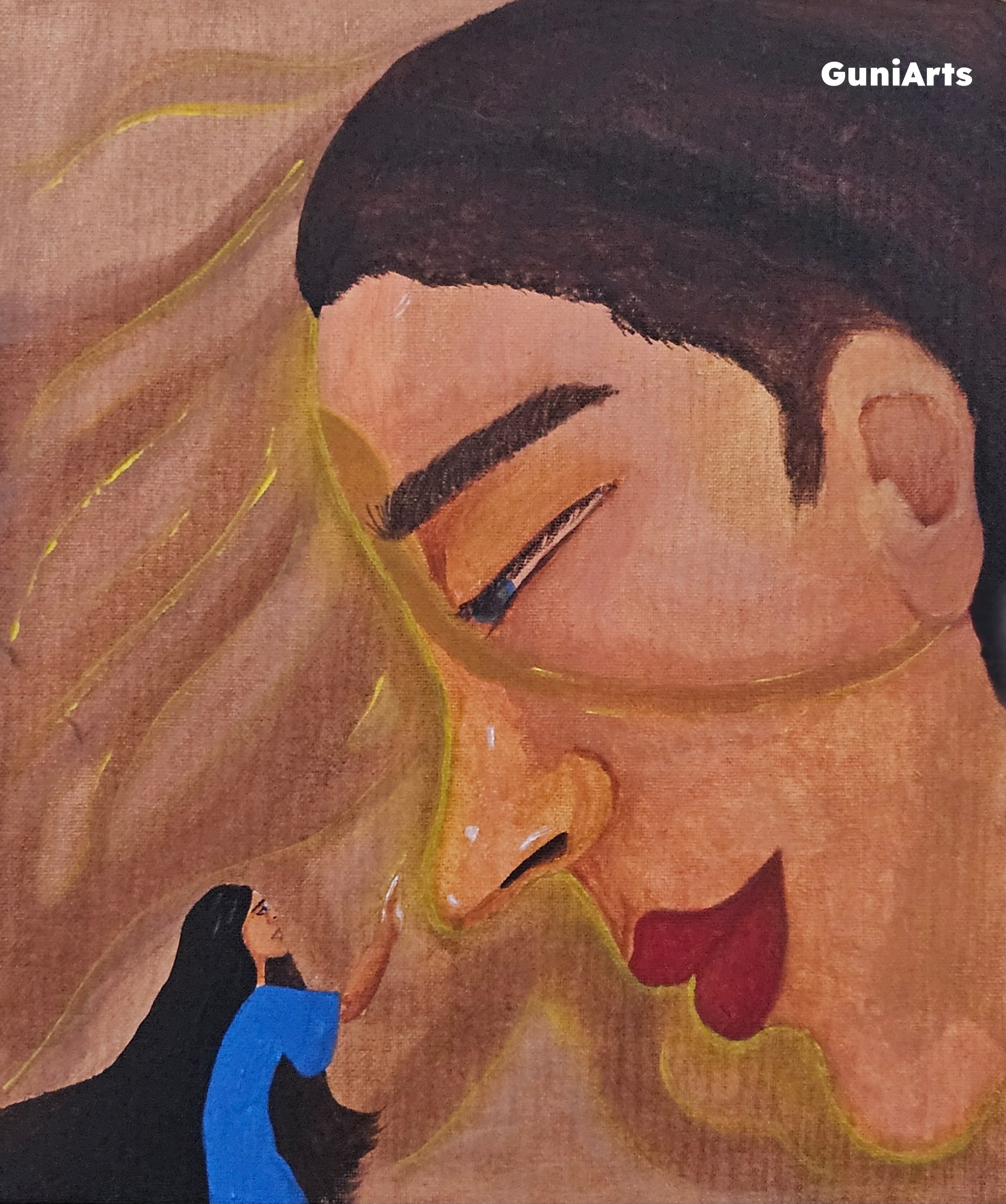 Heena – Original Emotional Portrait Acrylic Painting on Canvas by Phalguni (10×12 in)