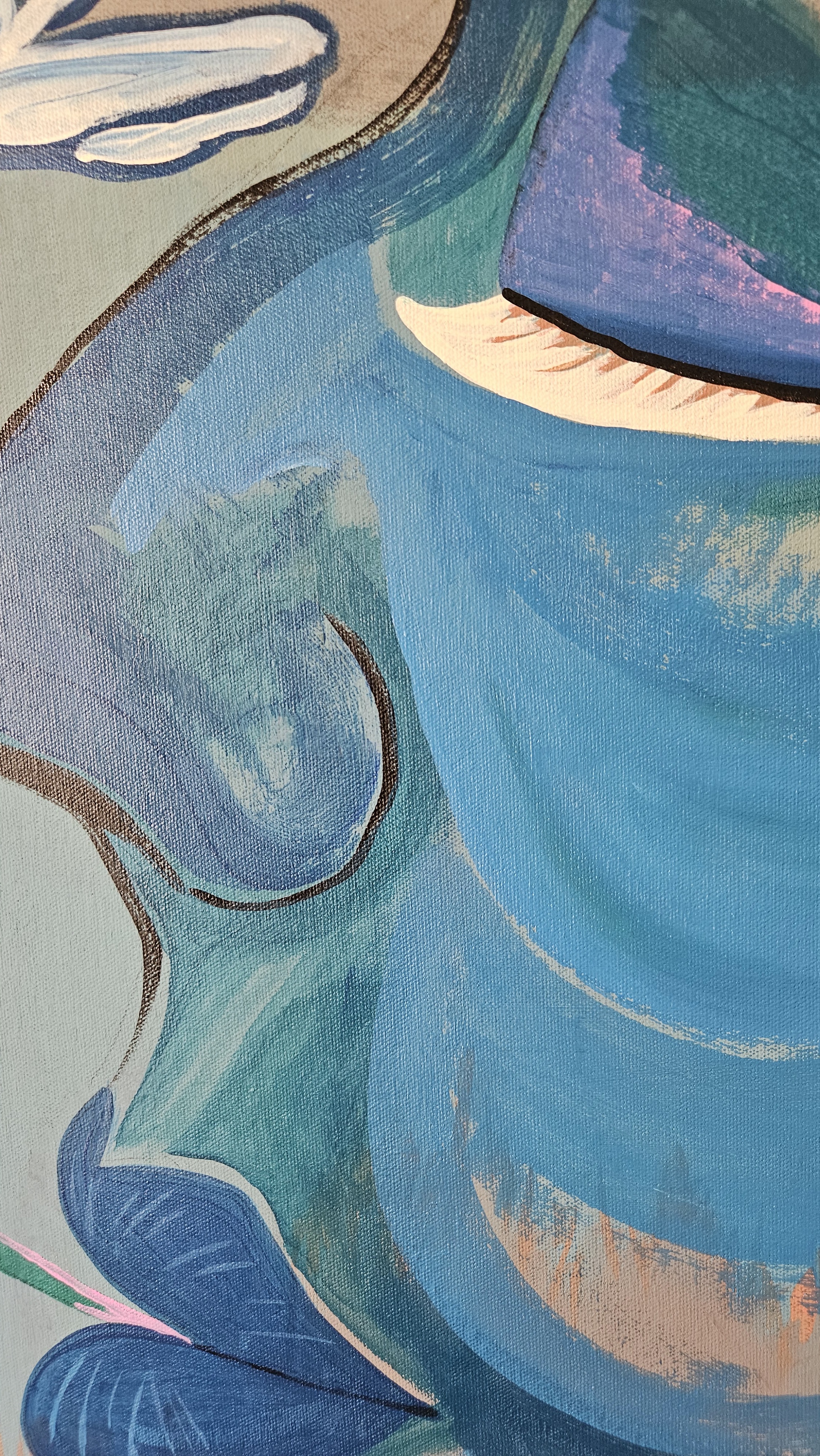 Shaant Ras – Original Abstract Spiritual Acrylic Painting on Canvas (22x33 In) by Phalguni