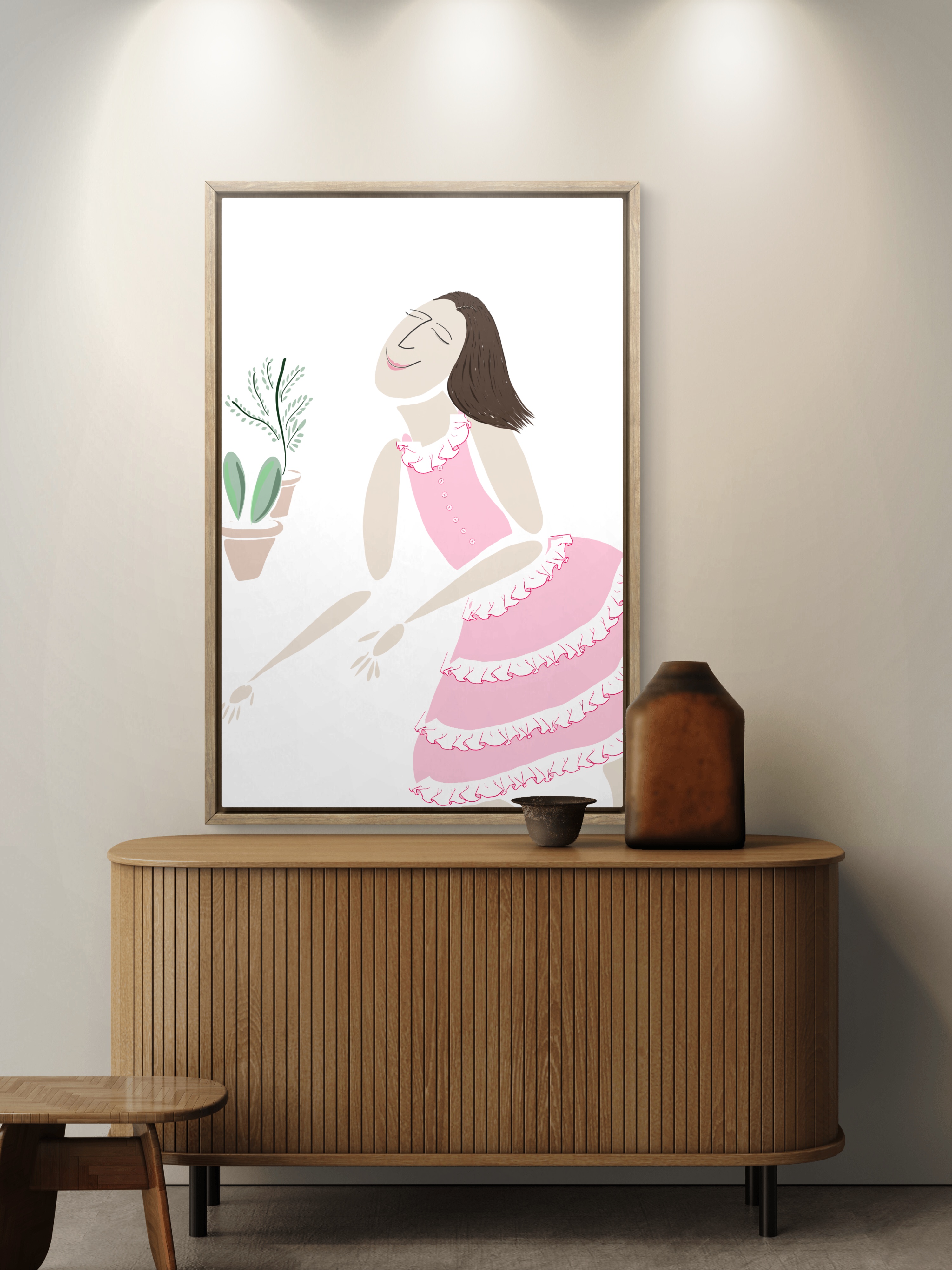 Bubbly Mood Woman Art Print