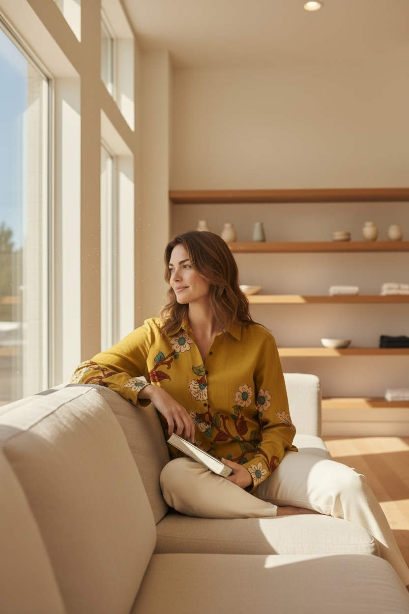 Pure Muslin Kalamkari Printed Shirt 