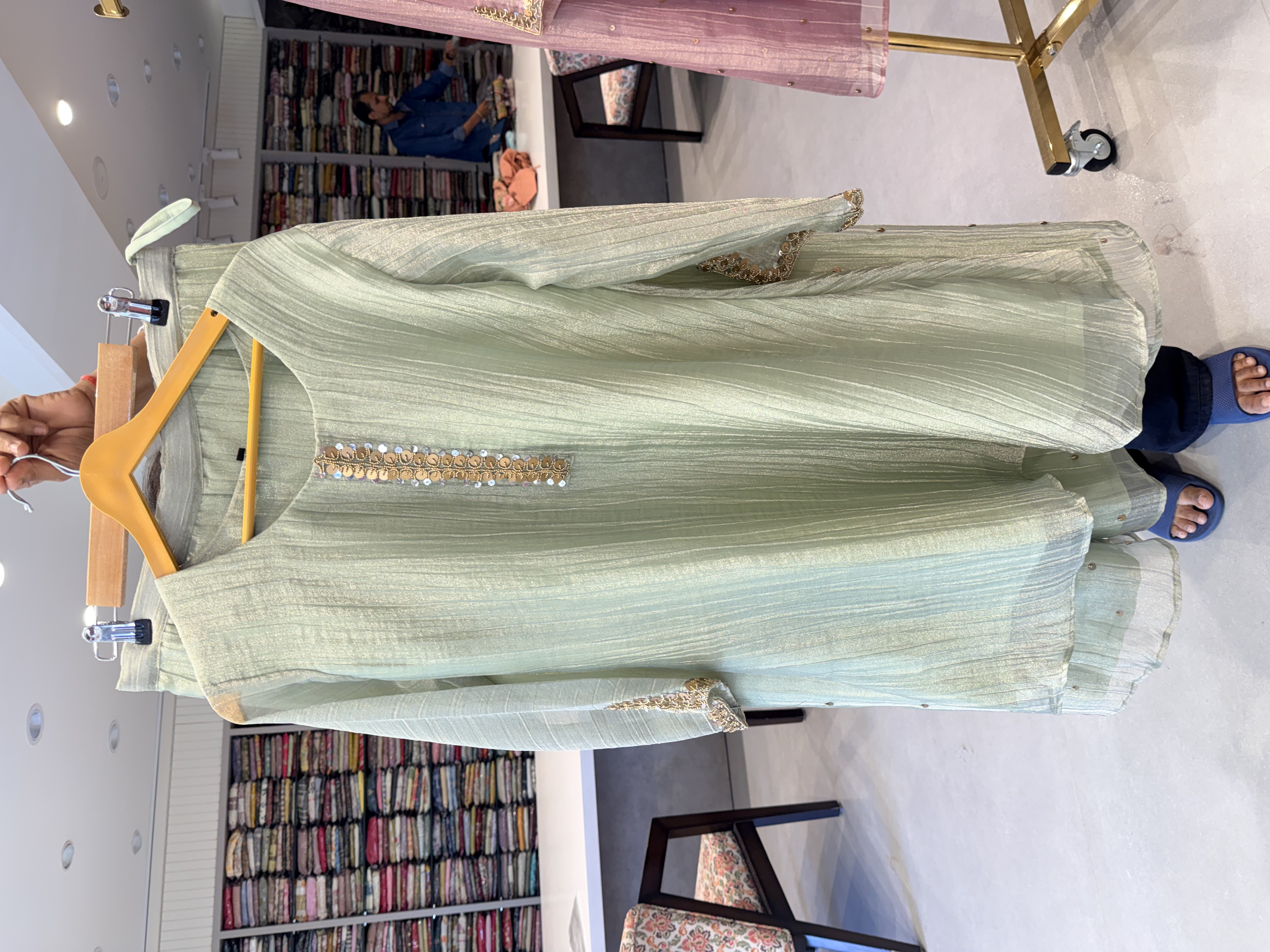 Crushed glass tissue coord set 