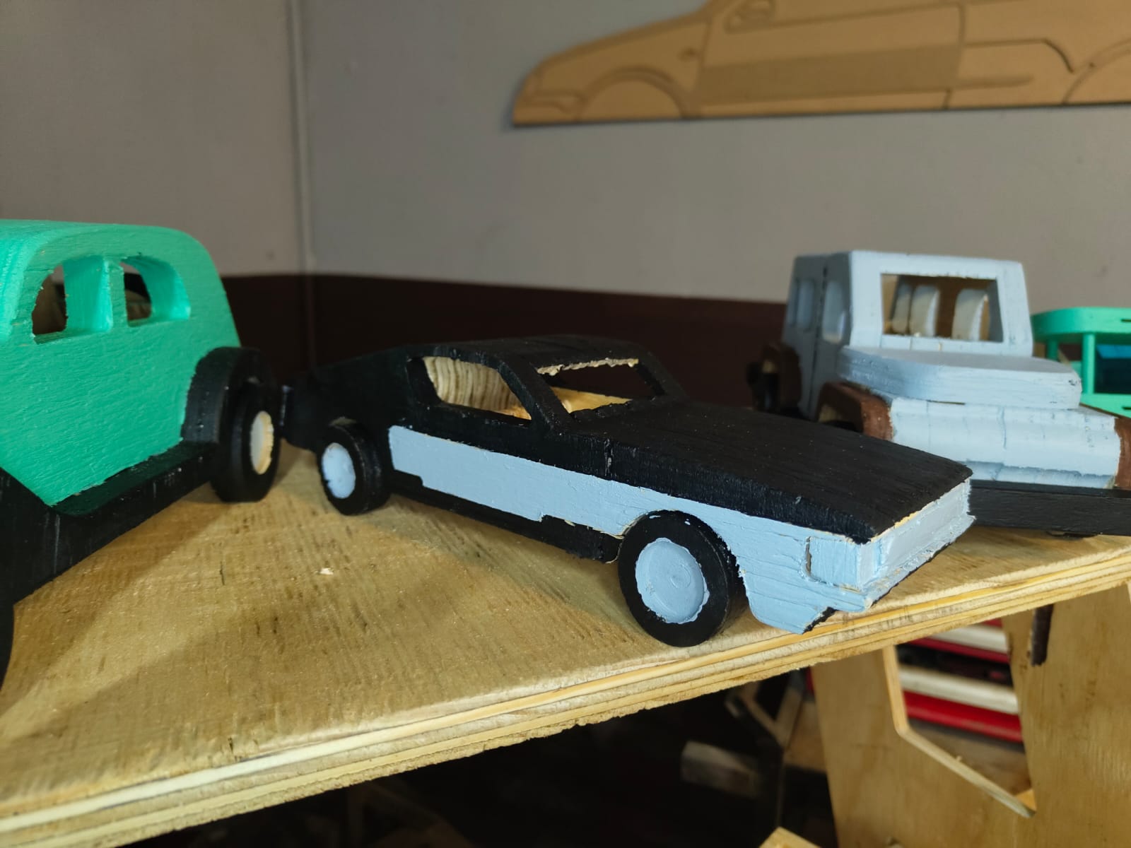 1968 Ford Mustang Fast Back - Wooden Toy 