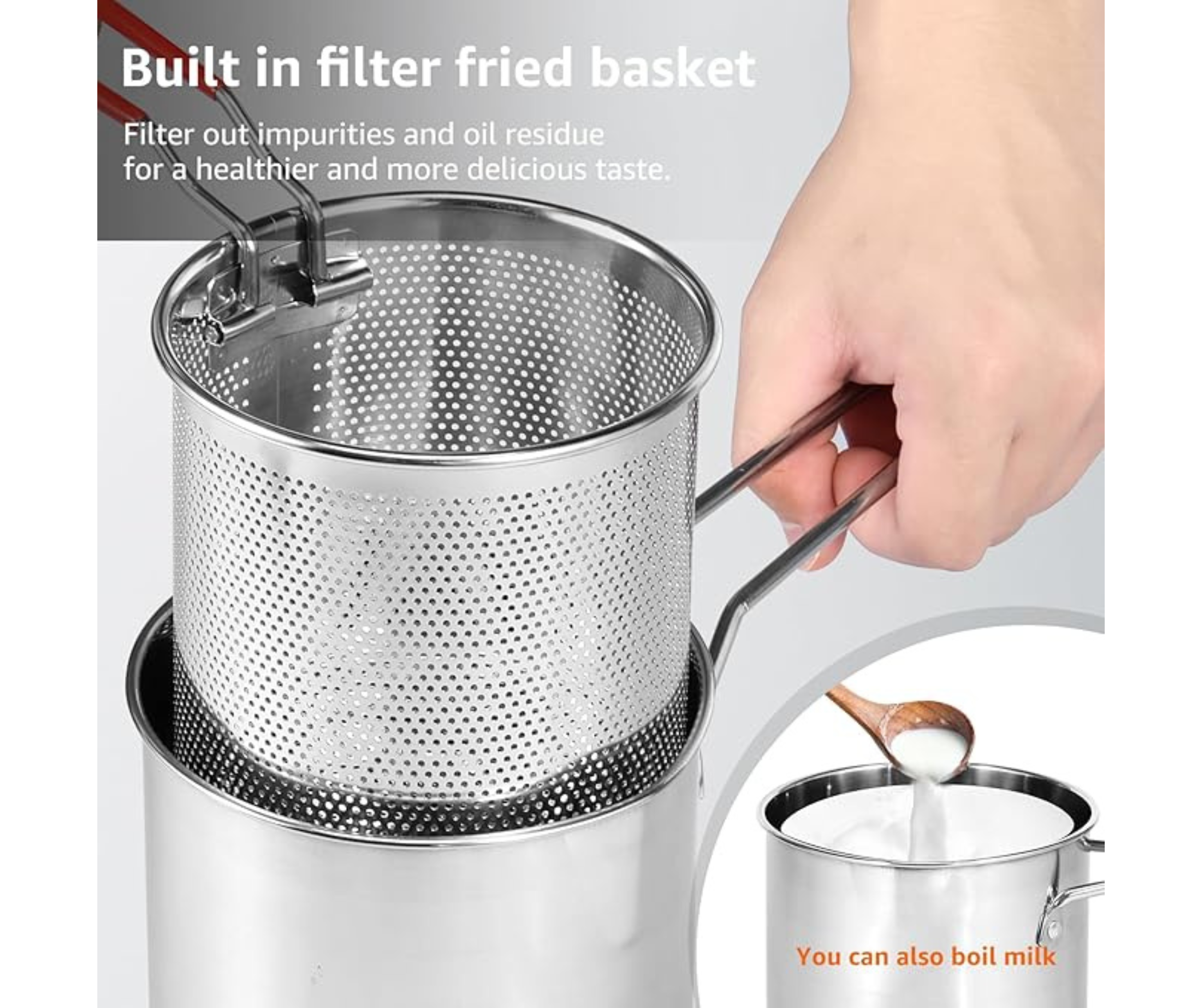 Steel Fry Deep Fry Pot