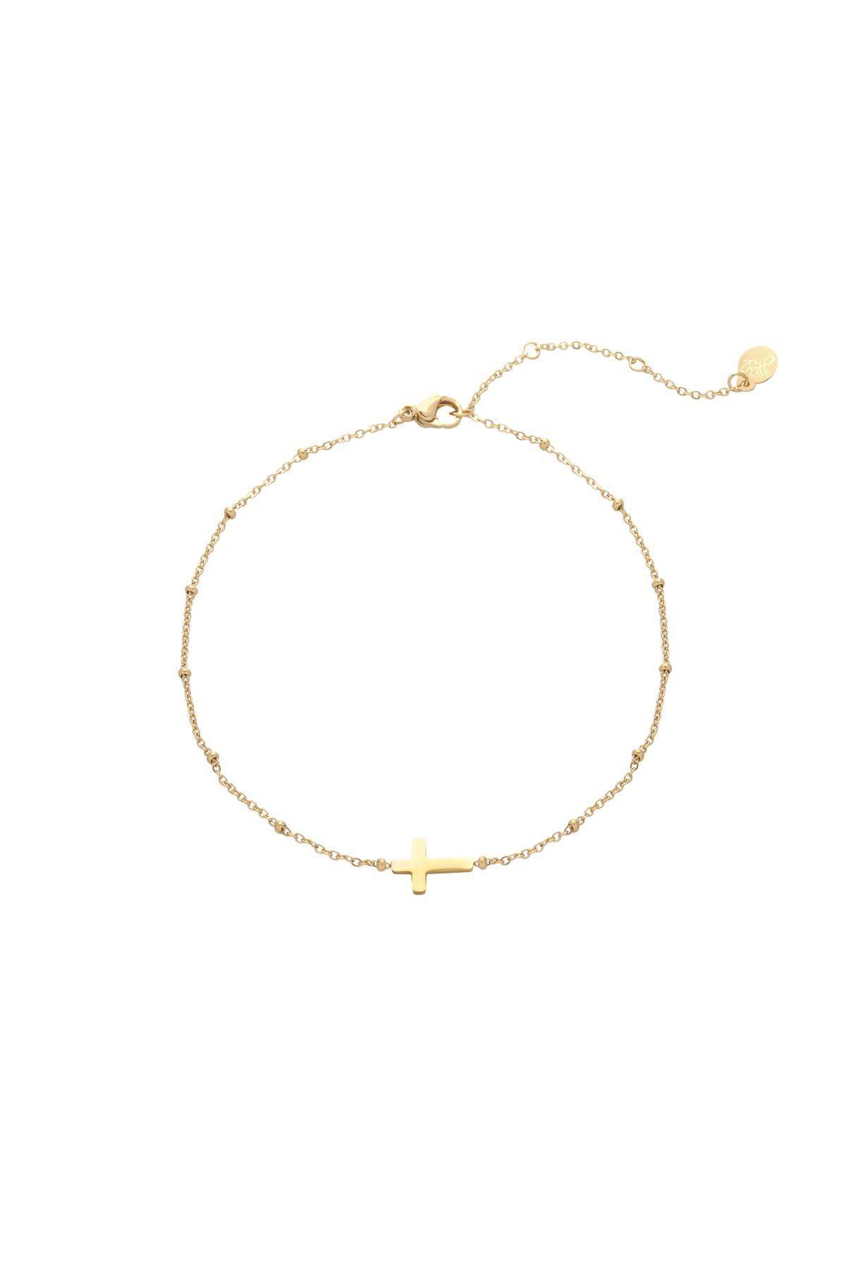 Goldenes Armband mit Kreuzanhänger