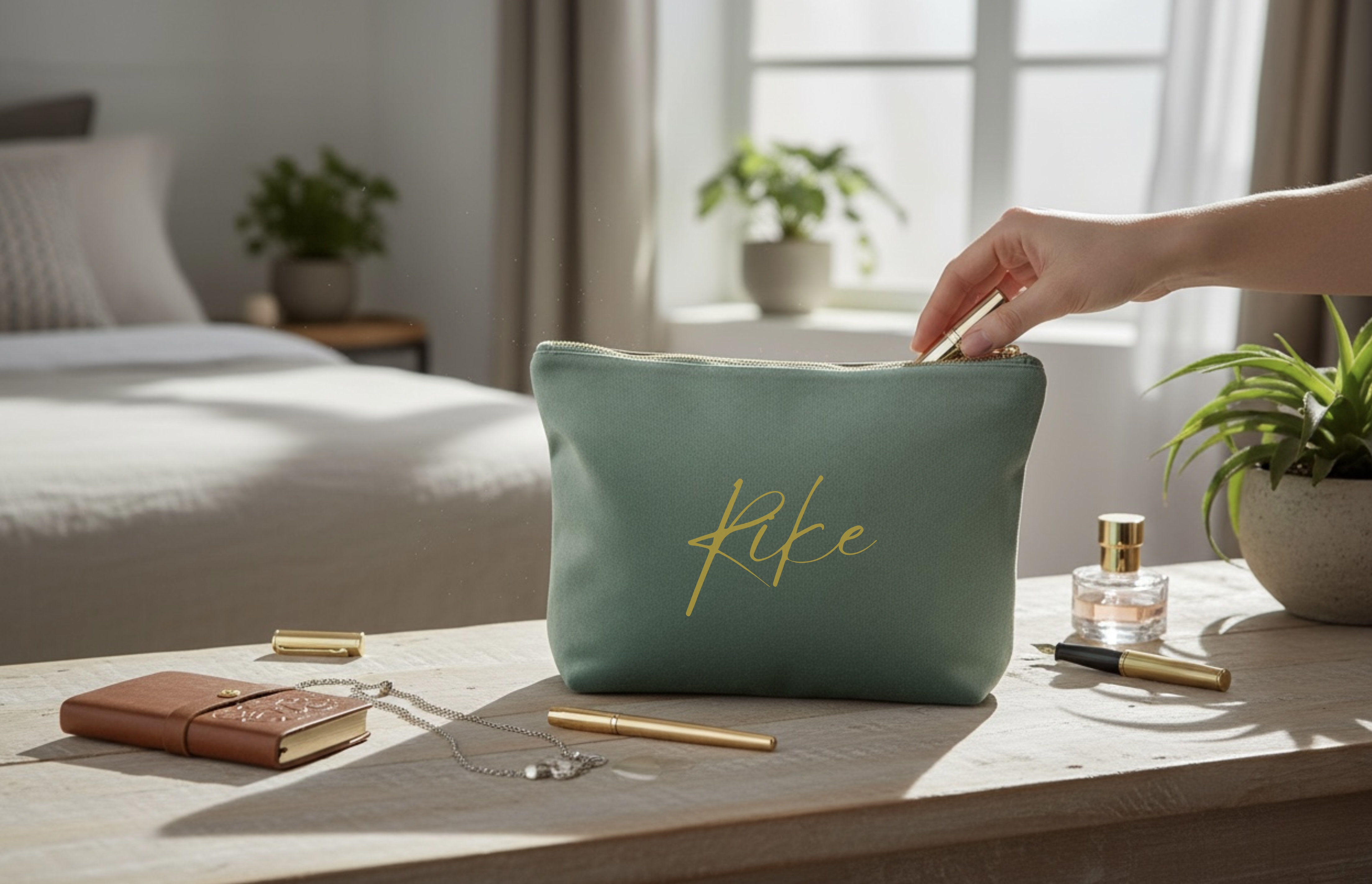 personalisierte Samt-Kosmetiktasche