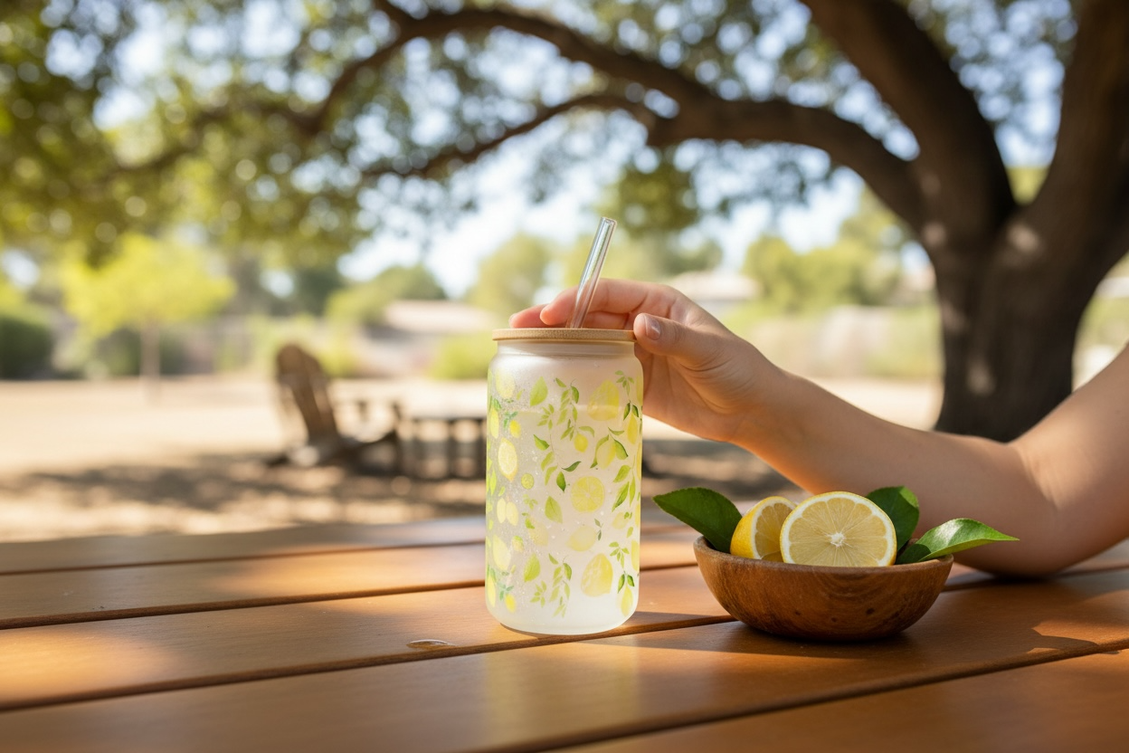 Kaffeebecher mit Zitronen