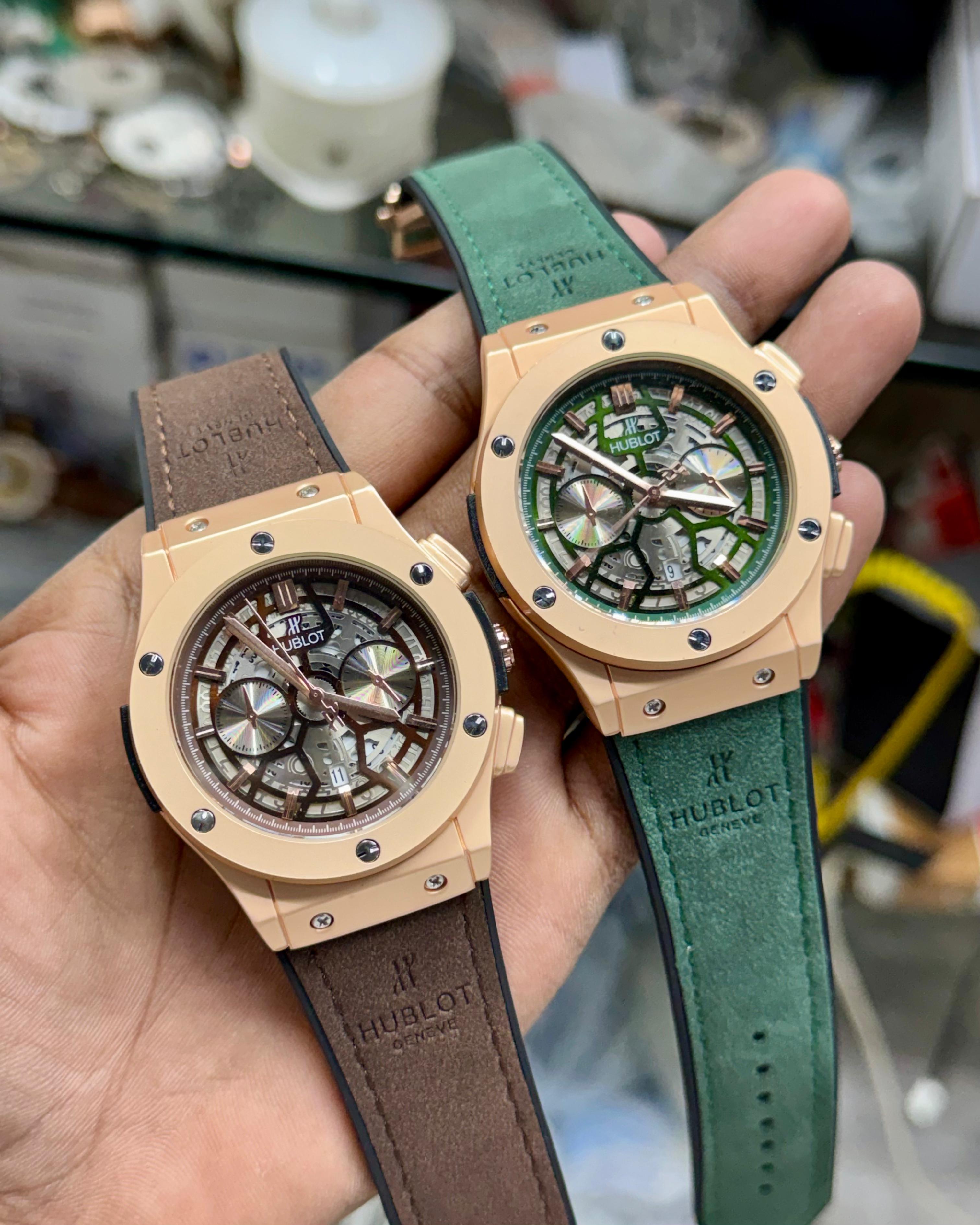 Skeleton Dial Analog Watch Set