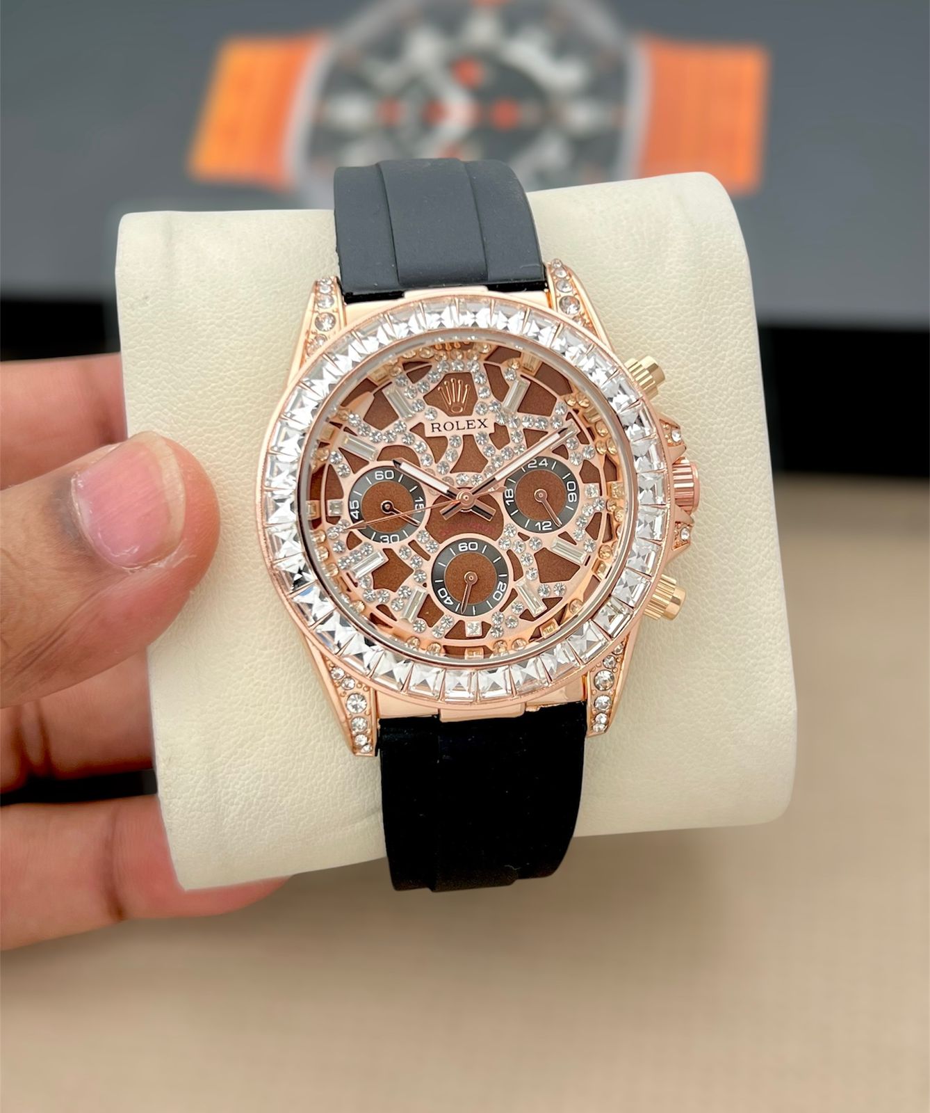 Luxury Rose Gold Chronograph Watch