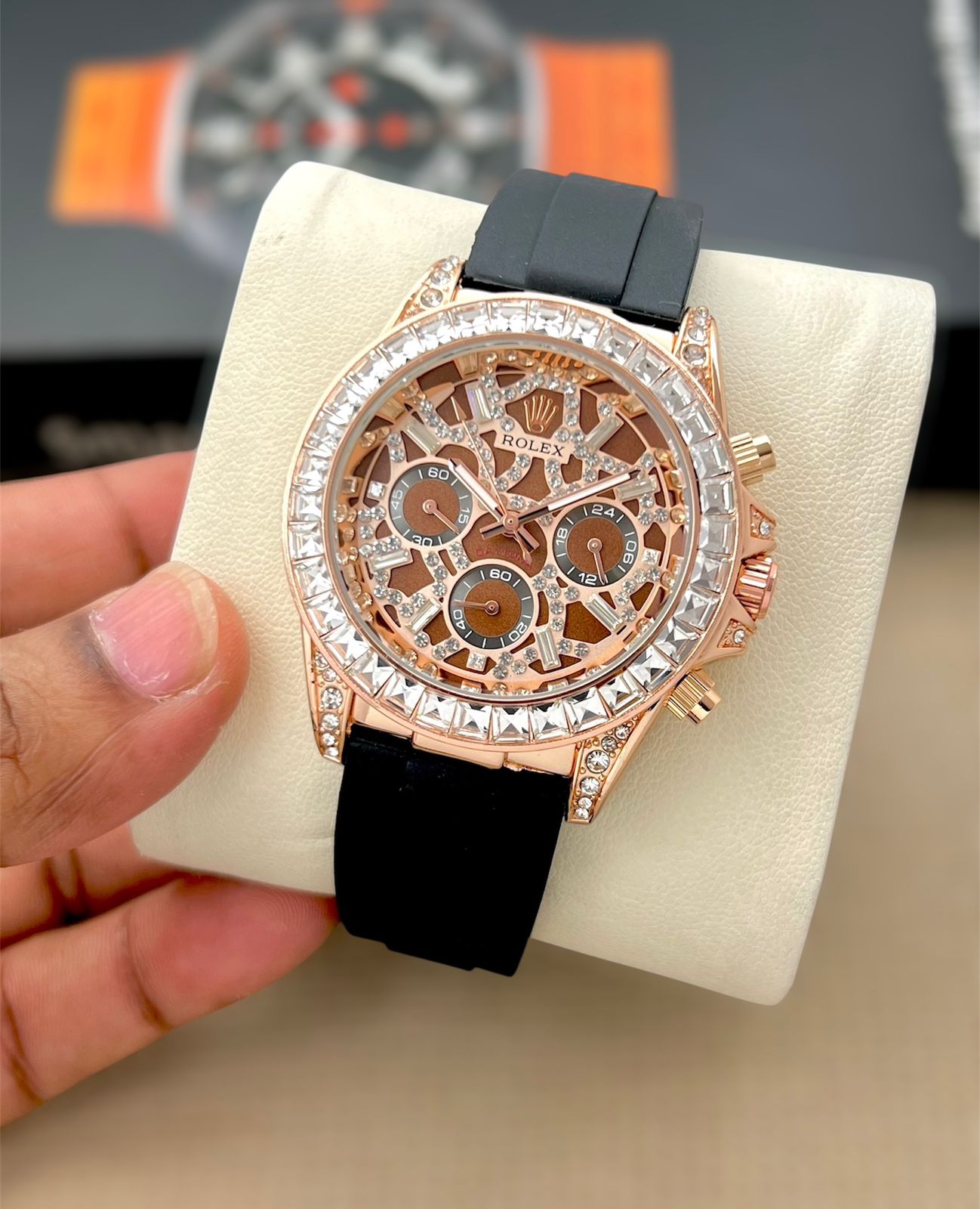 Luxury Rose Gold Chronograph Watch