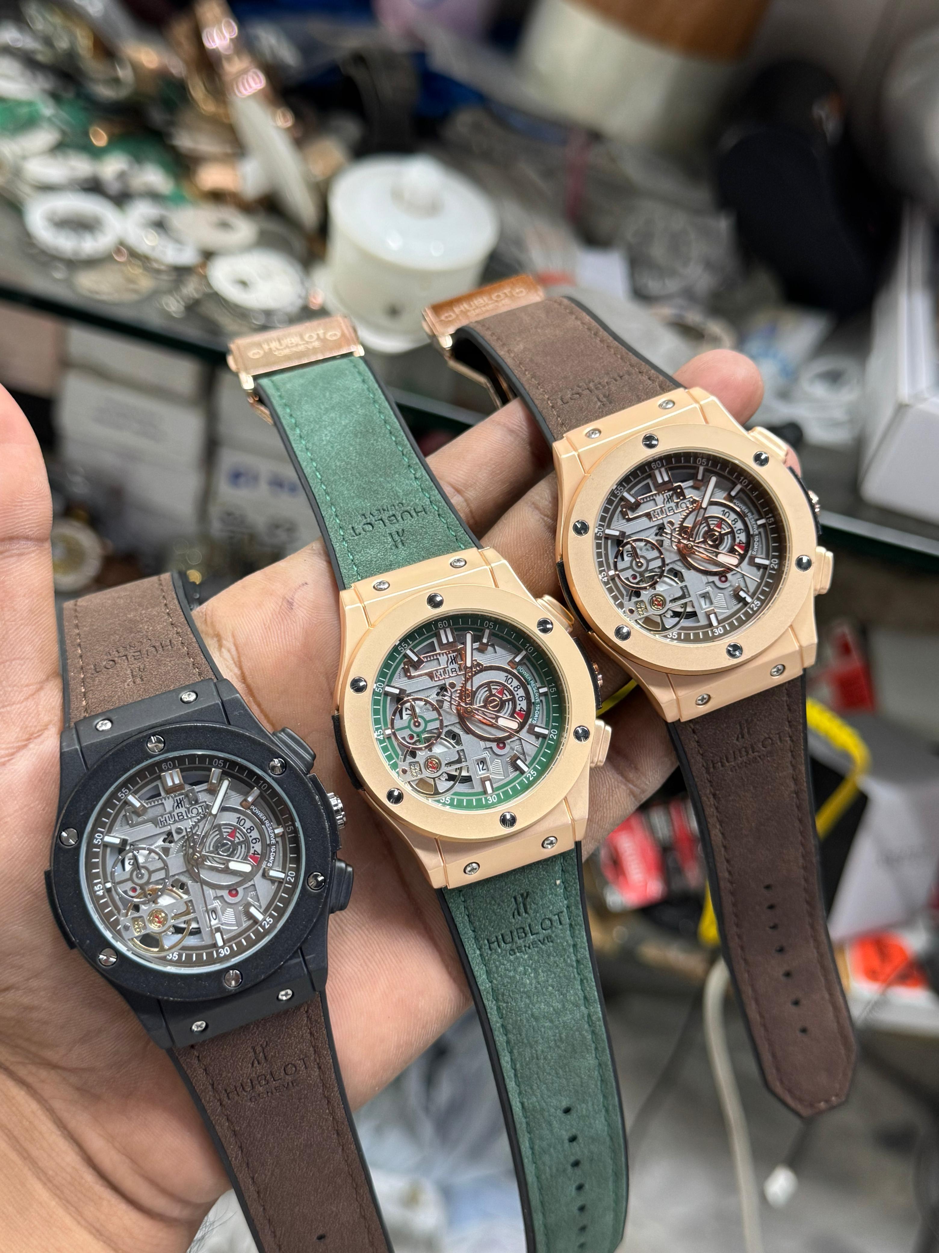 Skeleton Dial Analog Watch Set